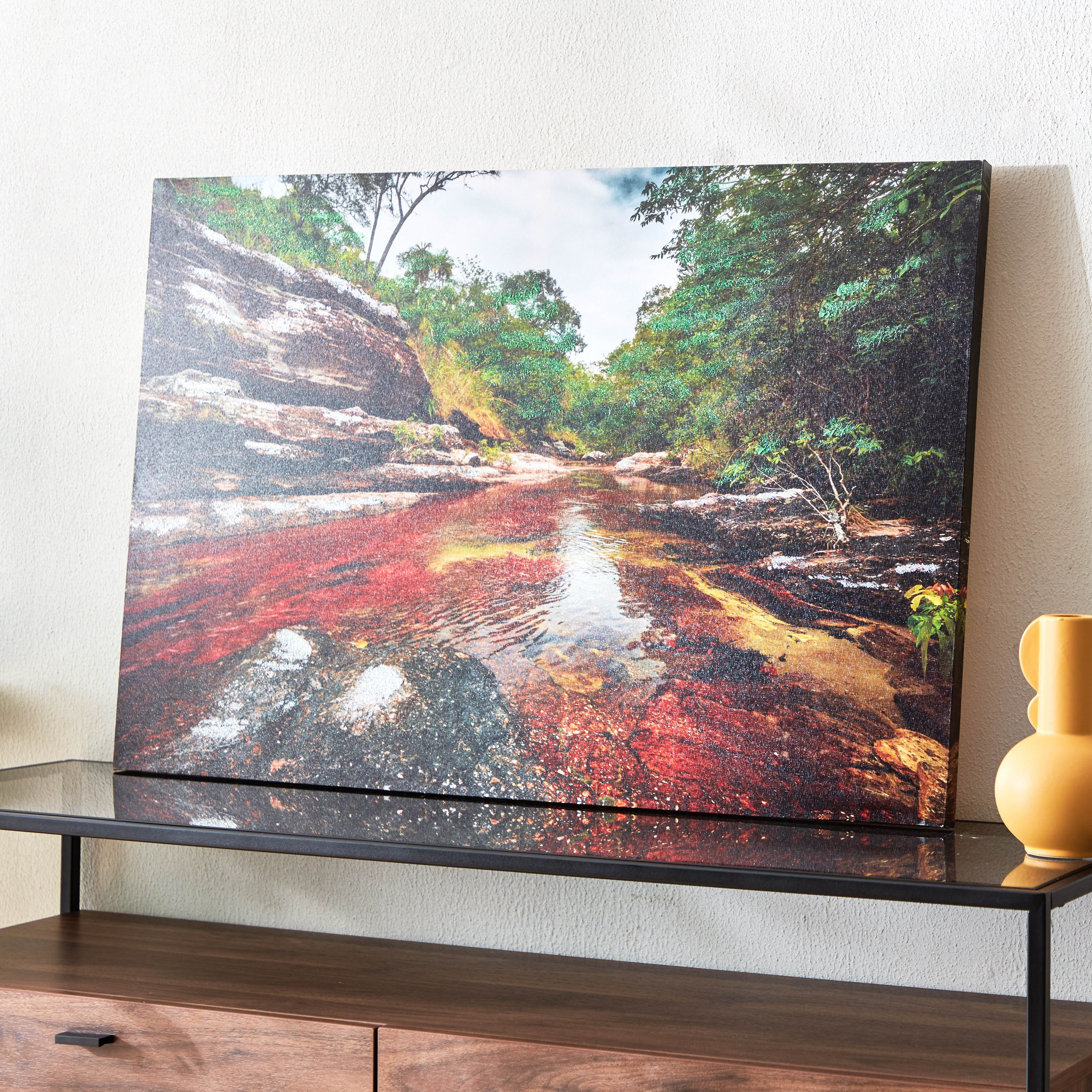 زينة كانفاس بطبعات بركة مياه جليتر من آرون - 90x2.5x60 سم-hbxhomeware-hbxdecorandfurnishings-image-2
