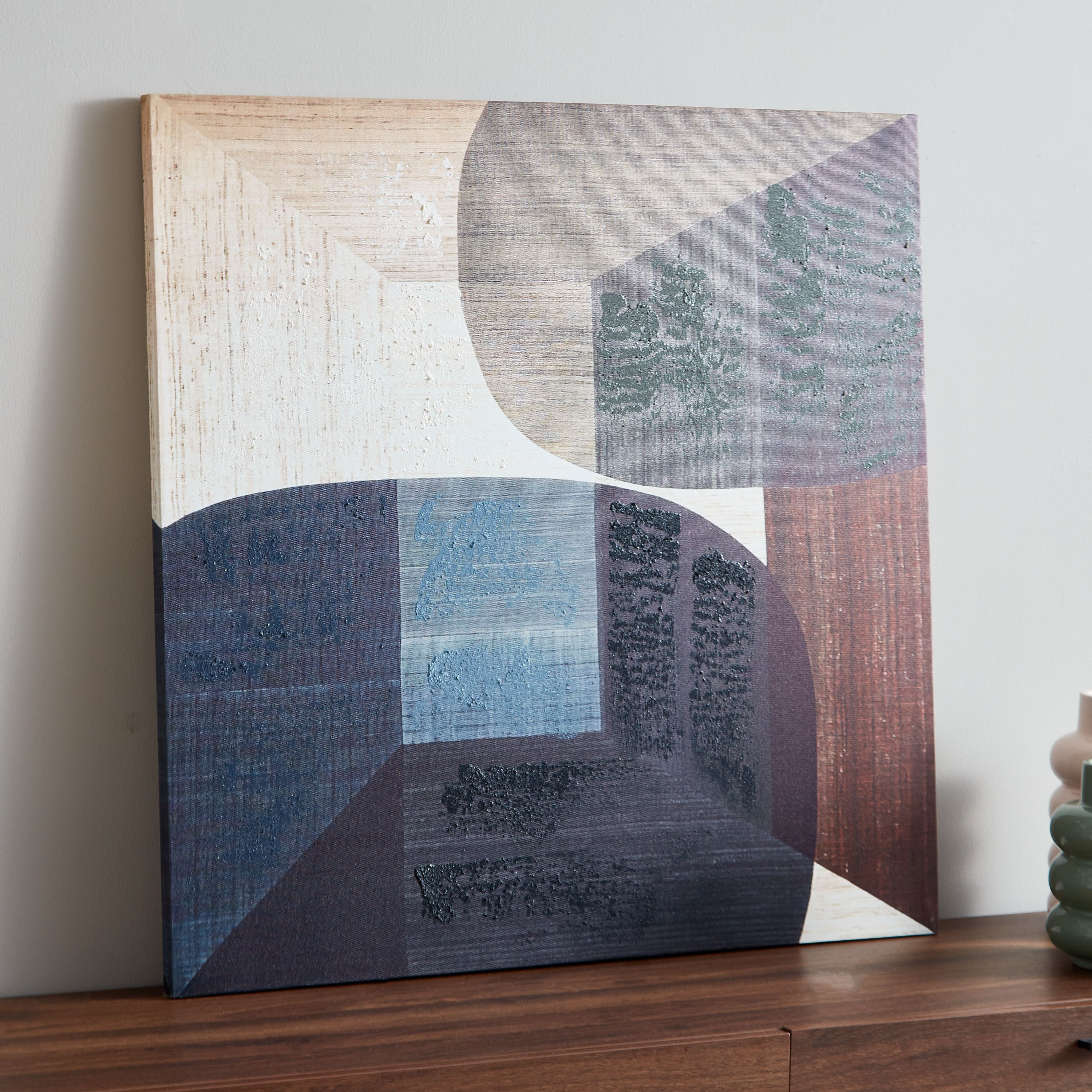 زينة حائط كانفاس مؤطرة بنمط تجريدي مرسوم يدويًا من آرون - 80x80x2.5 سم-hbxhomeware-hbxdecorandfurnishings-image-2