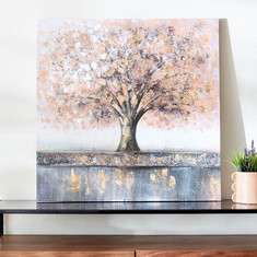 Aaron Tree of Life Handpainted Canvas Framed Wall Art - 80x2.5x80 cms