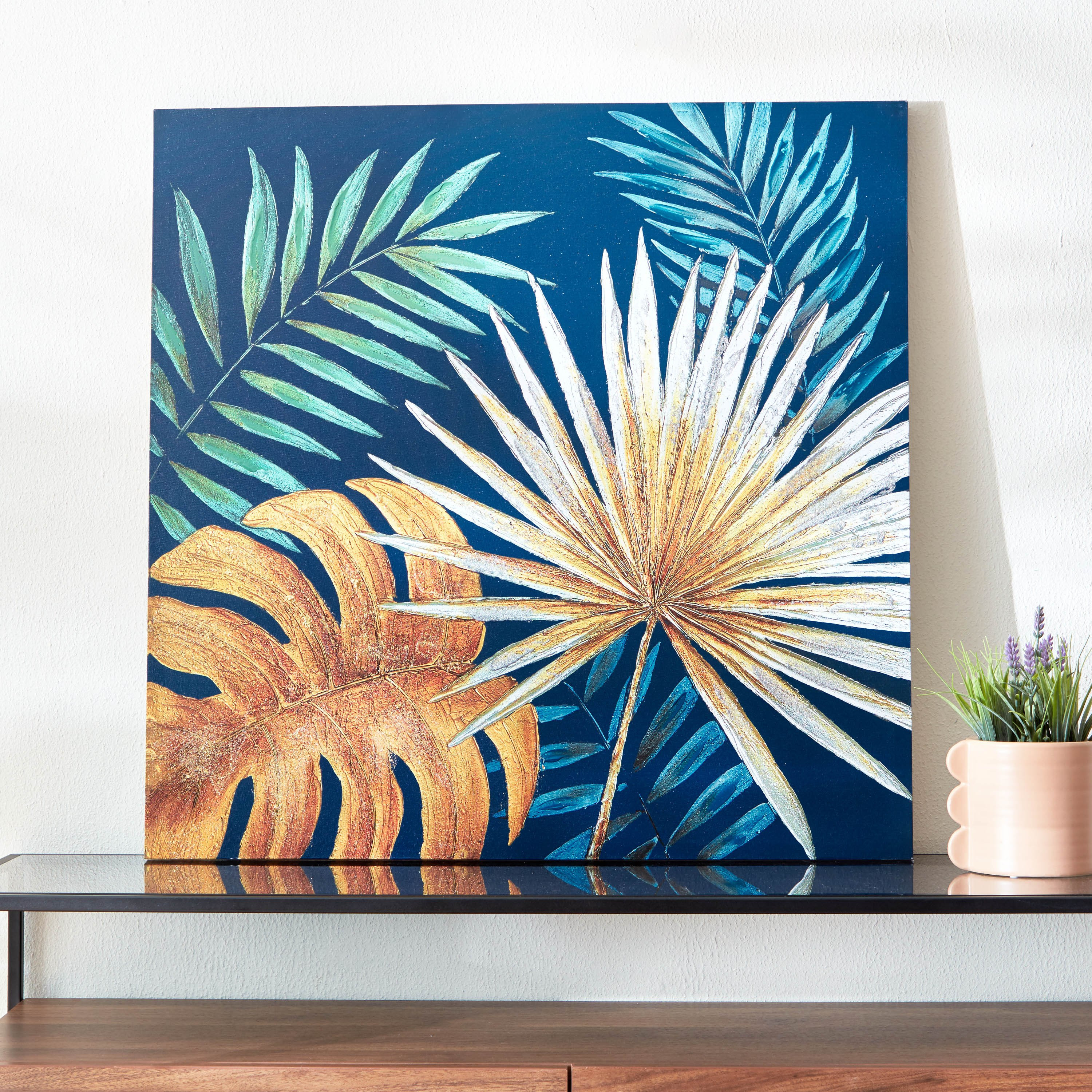 زينة حائط كانفاس مؤطرة مرسومة يدويًا من آرون - 80x2.5x80 سم-hbxhomeware-hbxdecorandfurnishings-image-1