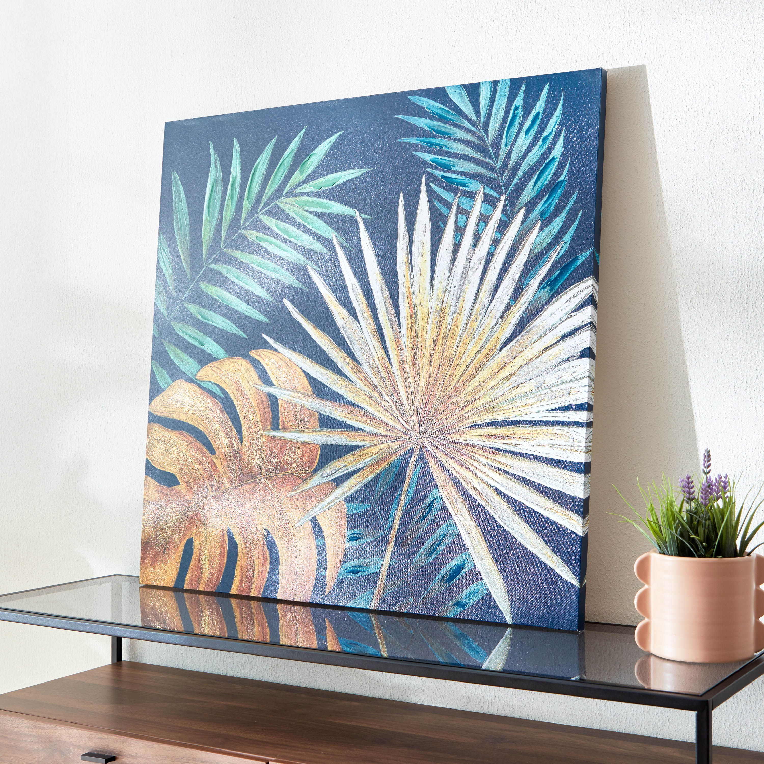 زينة حائط كانفاس مؤطرة مرسومة يدويًا من آرون - 80x2.5x80 سم-hbxhomeware-hbxdecorandfurnishings-image-2
