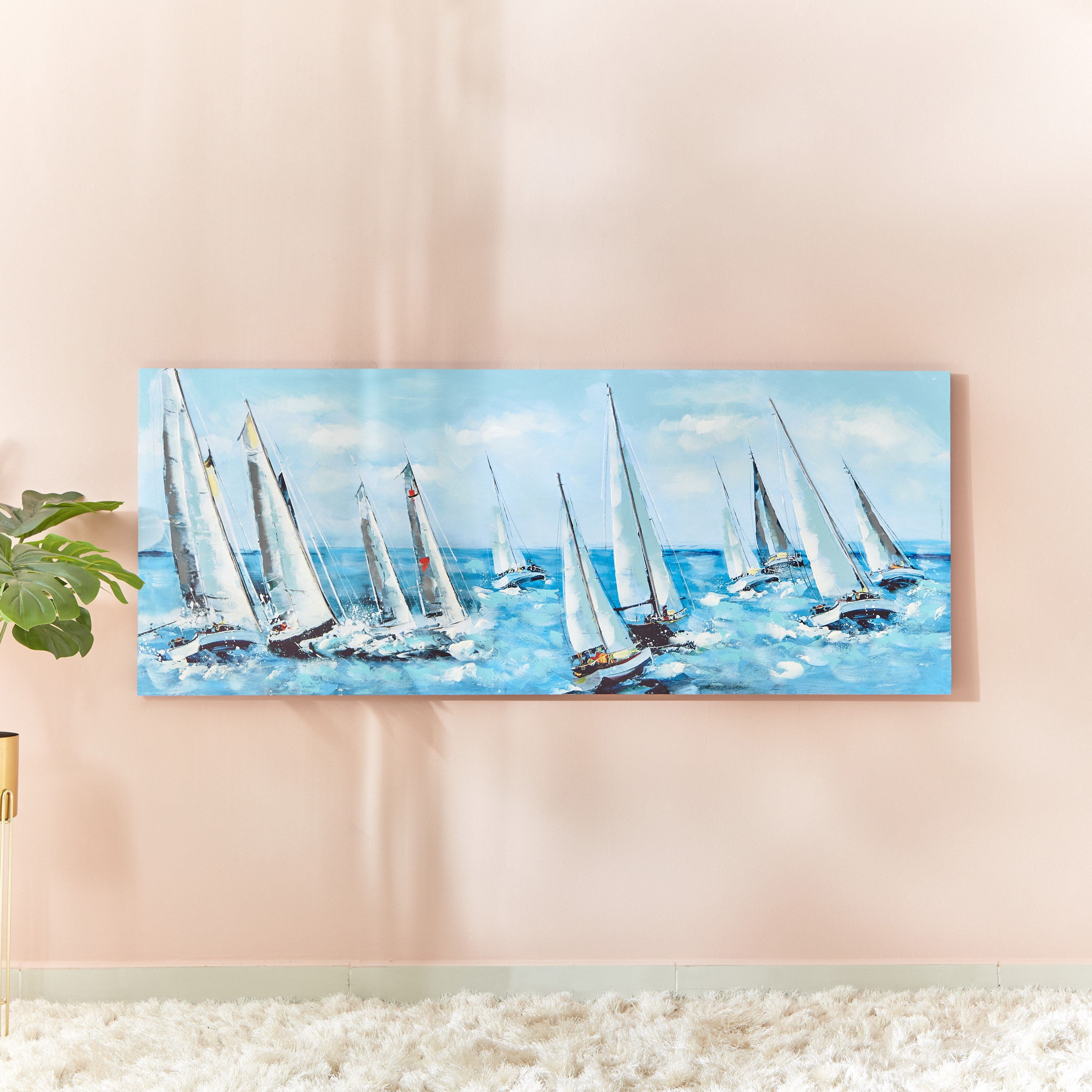 Aaron Boat Handpainted Canvas Framed Wall Art - 150x3x60 cm-PROMO_HB_AE_B1G1_250925-image-1