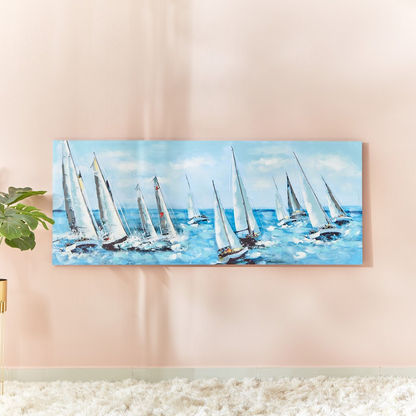 Aaron Boat Handpainted Canvas Framed Wall Art - 150x3x60cms