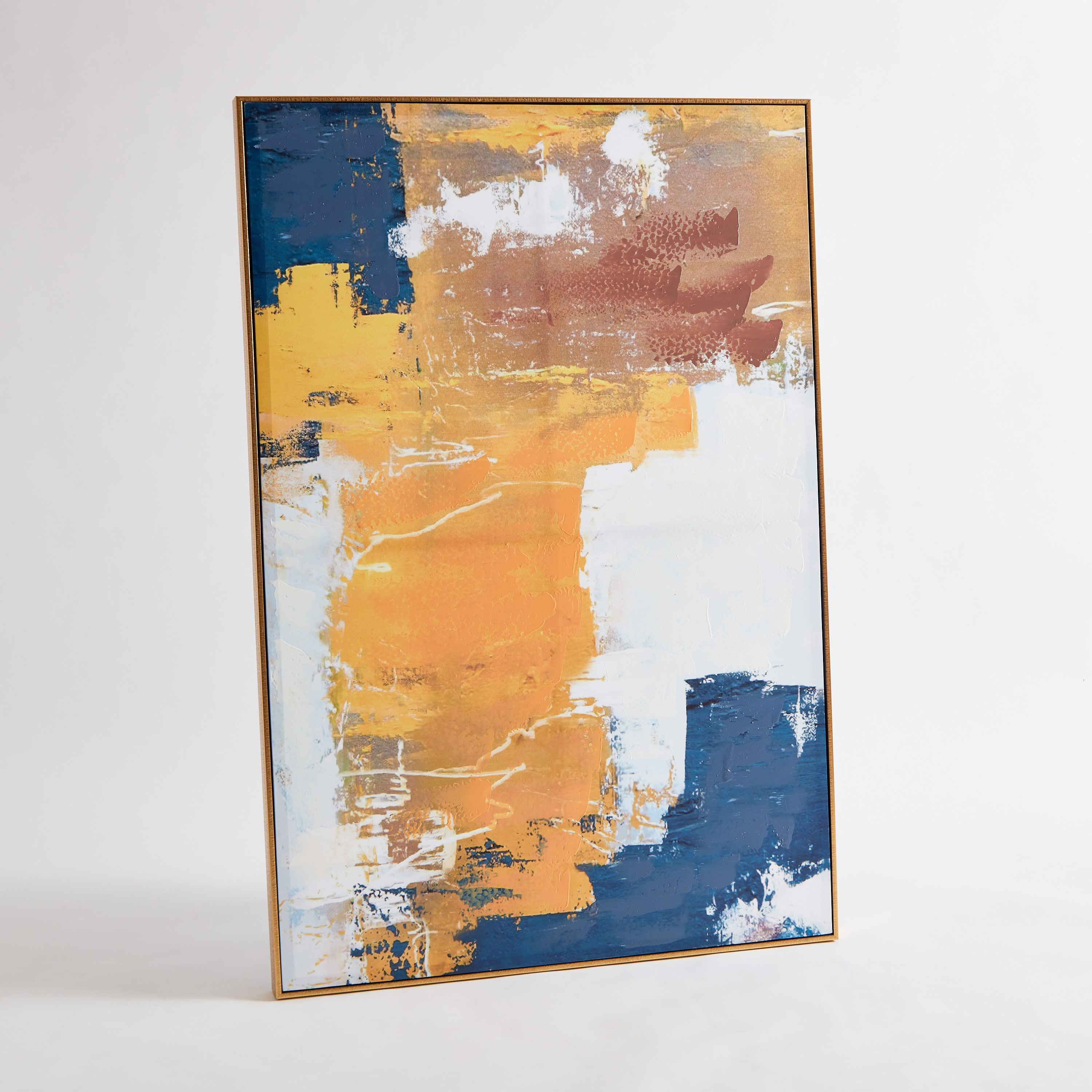 زينة حائط كانفاس مؤطرة بنمط تجريدي مرسوم يدويًا من آرون - 82x4.5x122 سم-hbxhomeware-hbxdecorandfurnishings-image-5