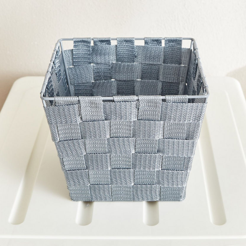 Strap Textured Storage Basket - 19x19x16 cm-Organisers-image-1