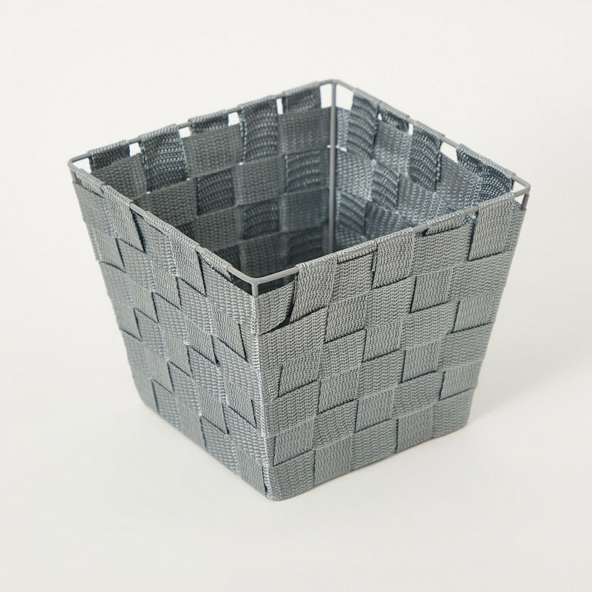 Strap Textured Storage Basket - 19x19x16 cm-Organisers-image-4