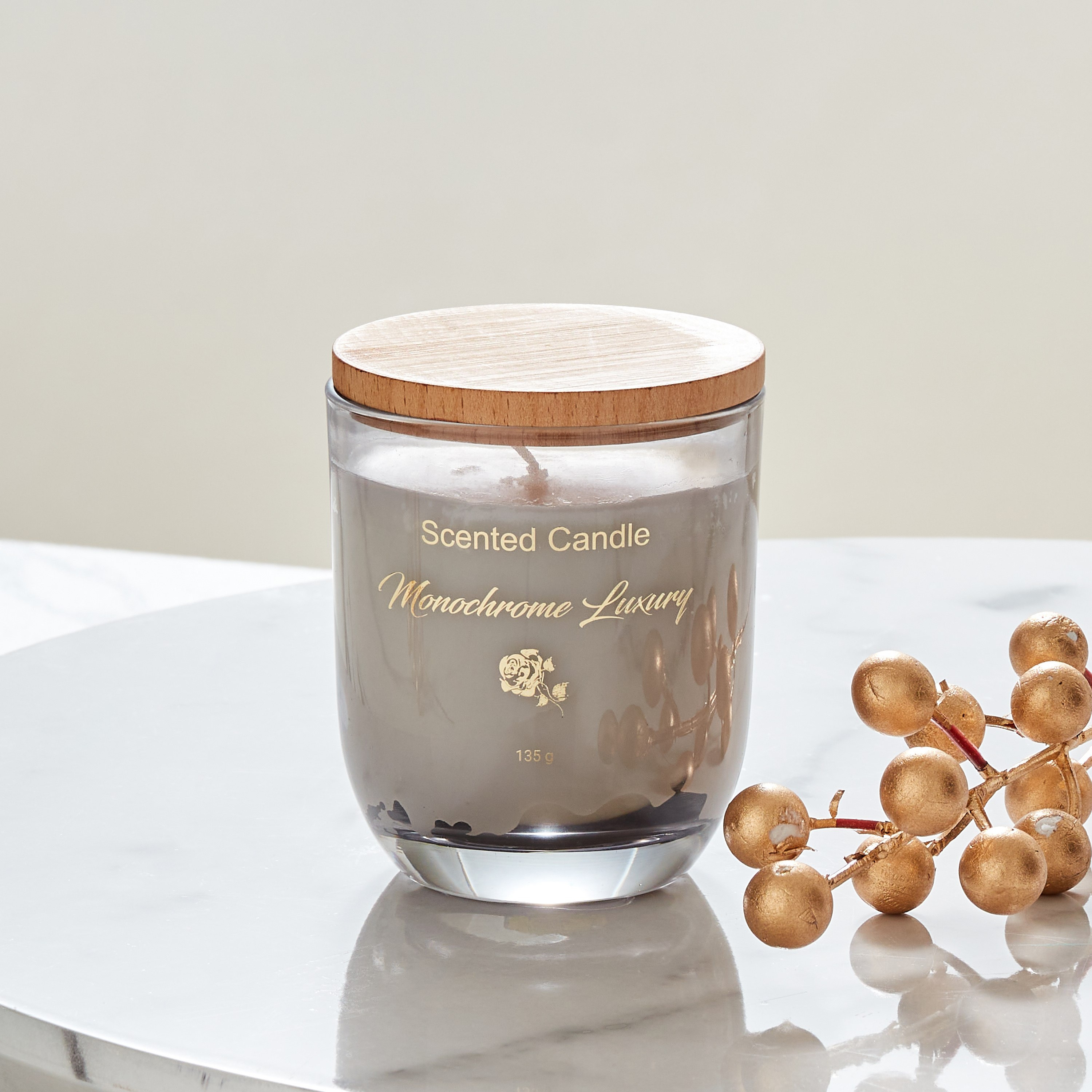 Alps Monochrome Luxury Fresh Fig Scented Jar Candle - 135 gm-hbxlivingroom-decorandaccessories-candles-image-1