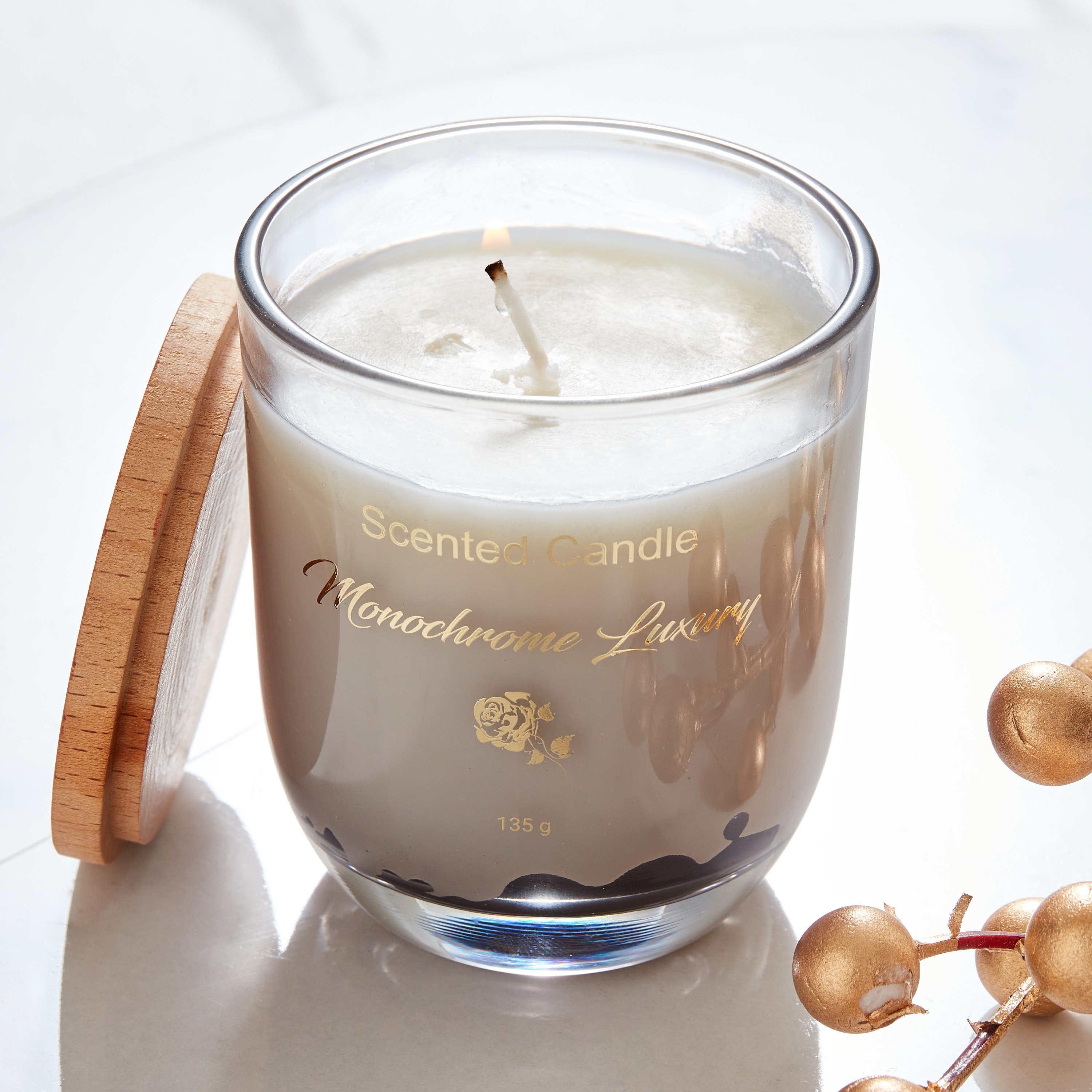 Alps Monochrome Luxury Fresh Fig Scented Jar Candle - 135 gm-hbxlivingroom-decorandaccessories-candles-image-3