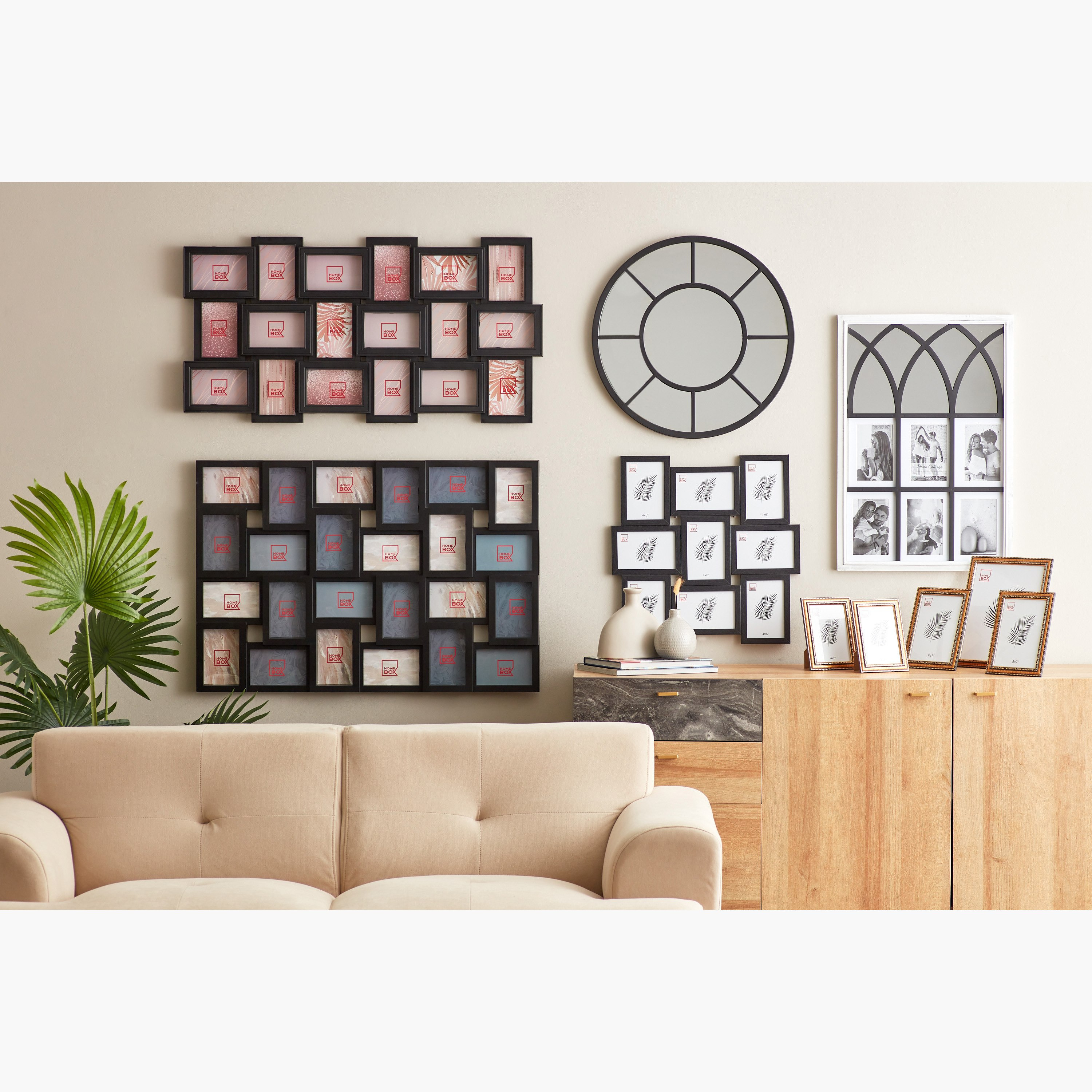 برواز صور مجمعة مع مرآة من زيد - 44.5x2.5x65 سم-hbxdiningroom-decorandaccessories-photoframes-image-5