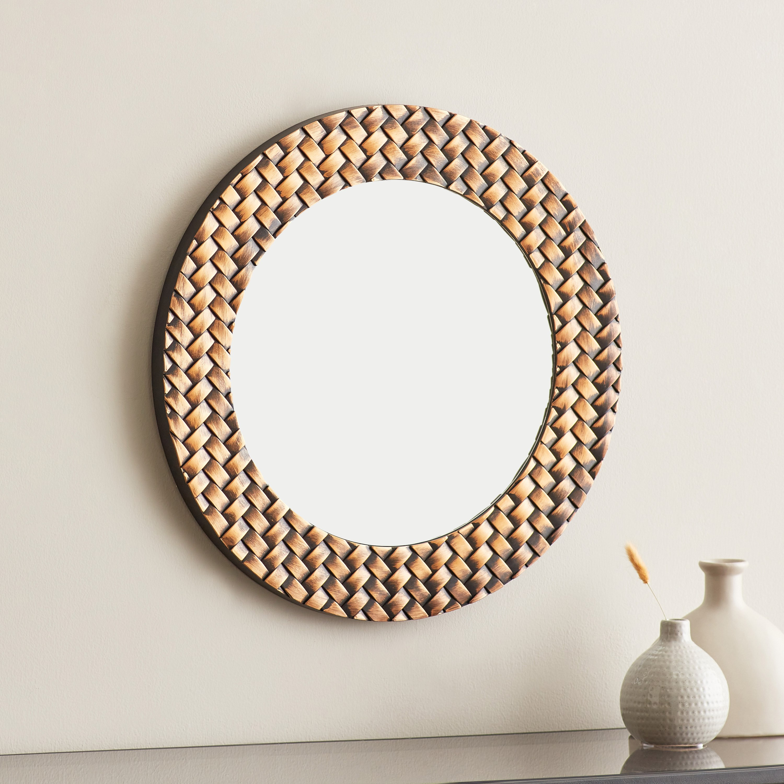 Zedd Pattern Border Wall Mirror - 50 cm-hbxhomeware-hbxdecorandfurnishings-image-2