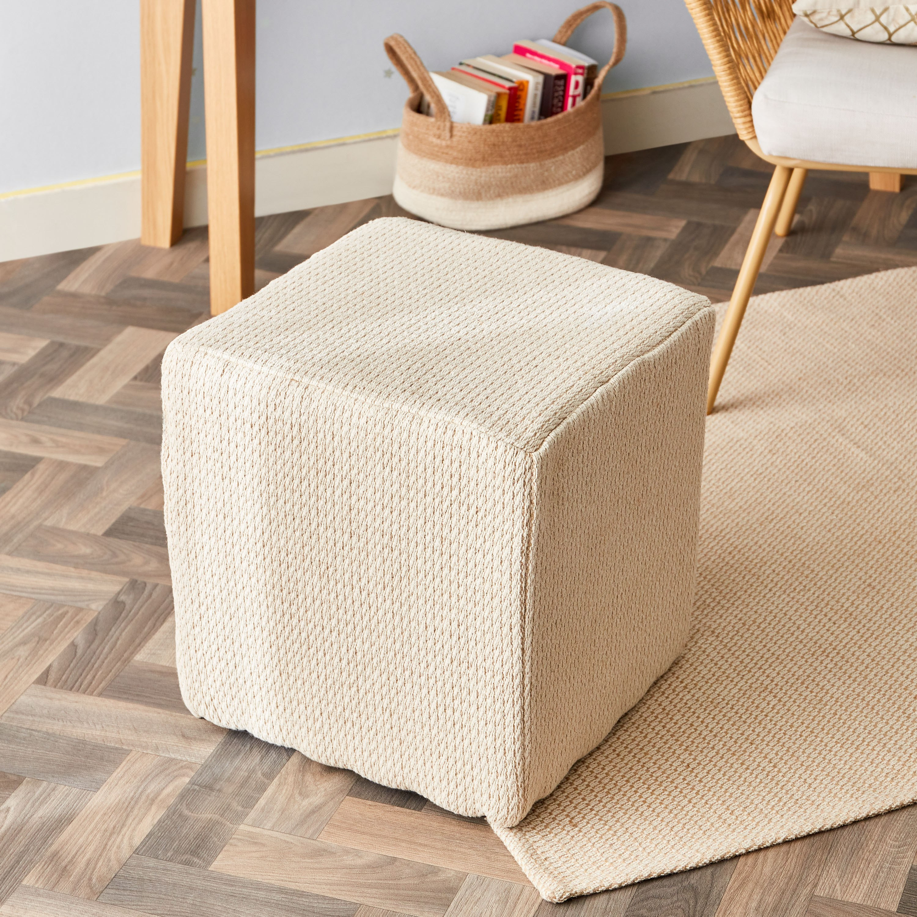 مقعد بوف قطن وجوت طبيعي من تيكستورا - 40x40 سم-hbxfurniture-kidsroom-kidsbeanbags-image-2
