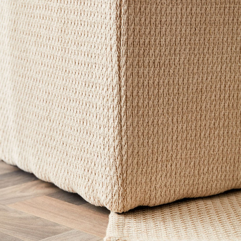 Textura Natural Jute Cotton Pouf - 40x40 cm-Bean Bags and Poufs-image-3