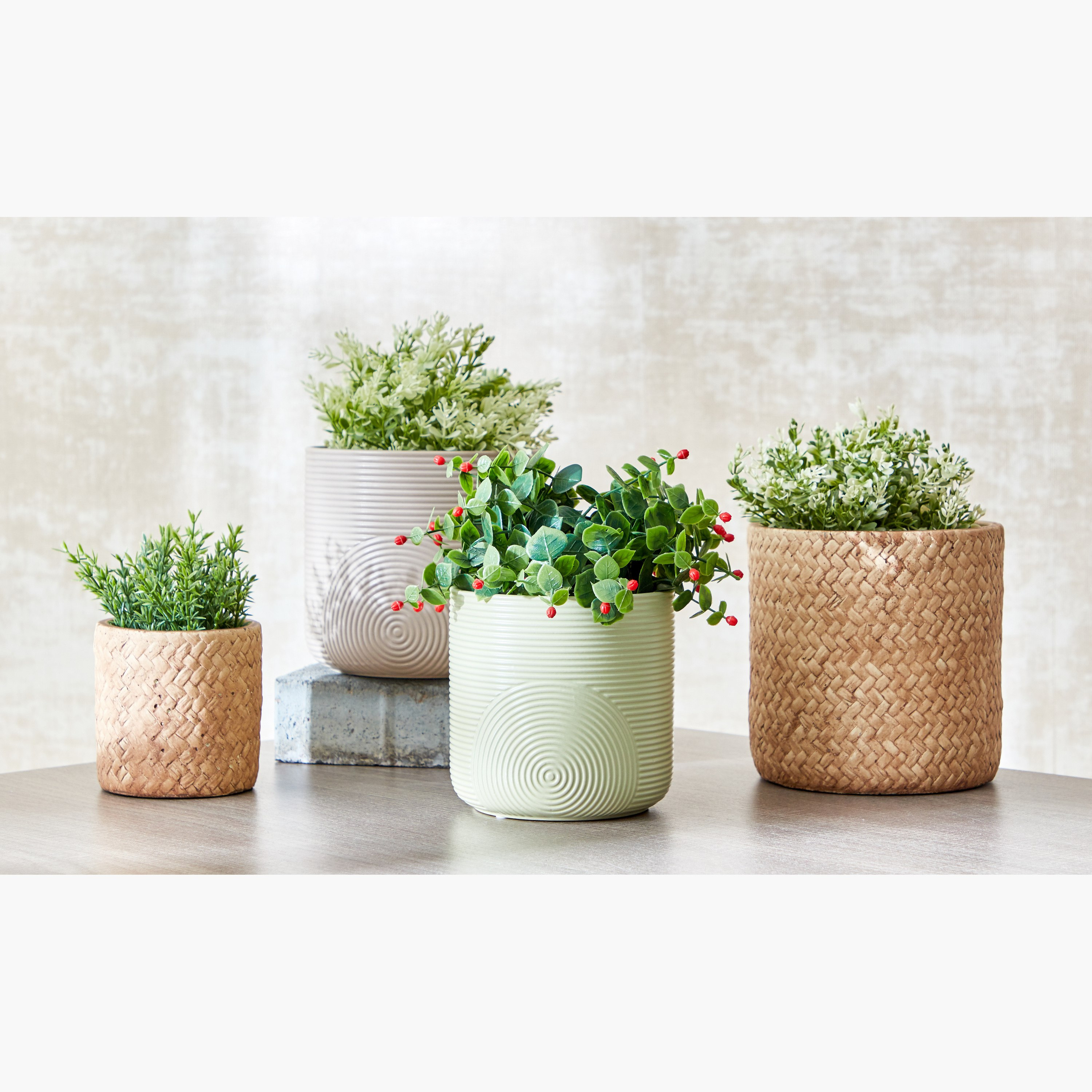إناء حديقة بتصميم منسوج من سانسا - 11 سم-hbxdecorandfurnishings-homeaccessories-artificialflowersandplants-image-6