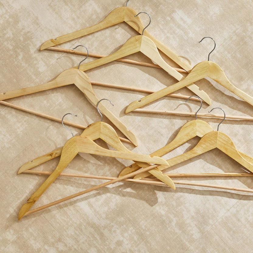 Forest 8-Piece Wooden Hanger Set - 44.5x23x1.2 cm-Clothes Hangers-image-1