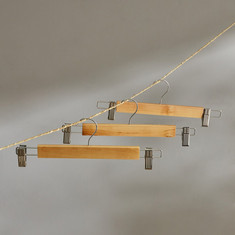 Forest 3-Piece Wooden Trouser Hanger Set - 33x12x2.8 cm