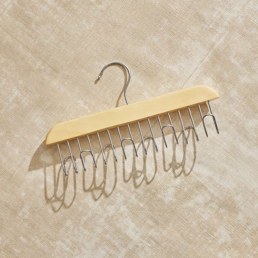 Forest 8-Hooks Belt and Tie Wooden Hanger-Clothes Hangers-image-1