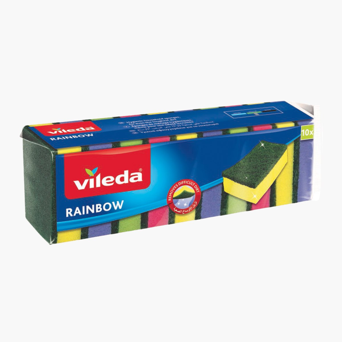 طقم إسفنجة قوس قزح 10 قطع من فيلدا - 8.5x5.6x4 سم-hbxbathroom-laundry-cleaningaccessories-image-1