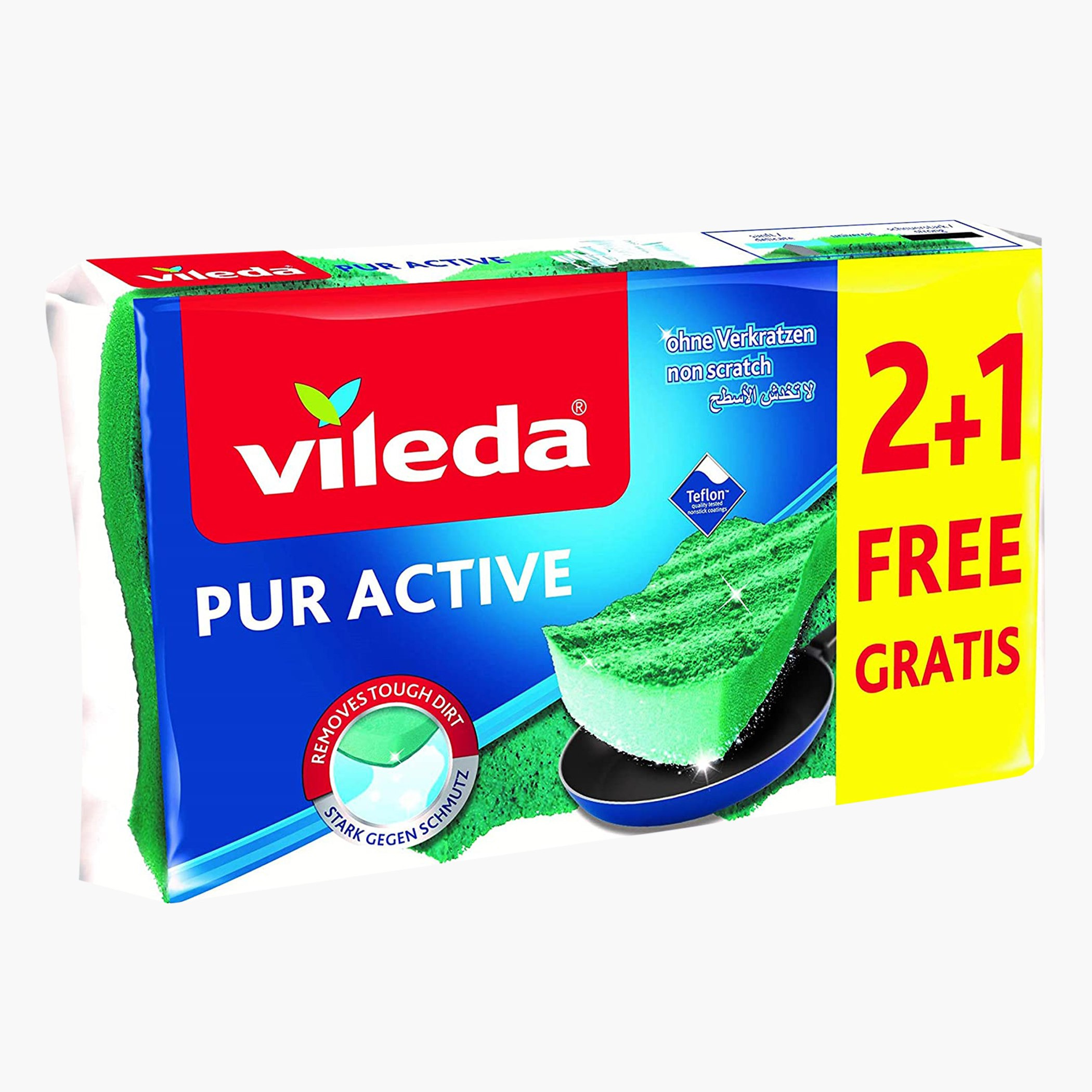 Vileda 3-Piece Puractive Flexible Sponge Set - 8.5x11.5x2.5 cm-PROMO_HB_AE_B1G1_250925-image-2