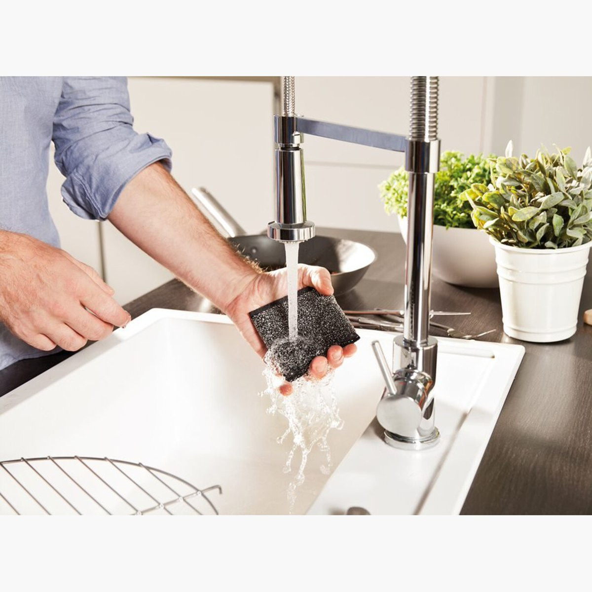 إسفنجة جليتزي باور إينوكس قطعتين من فيليدا - 20x11x1 سم-hbxbathroom-laundry-cleaningaccessories-image-1