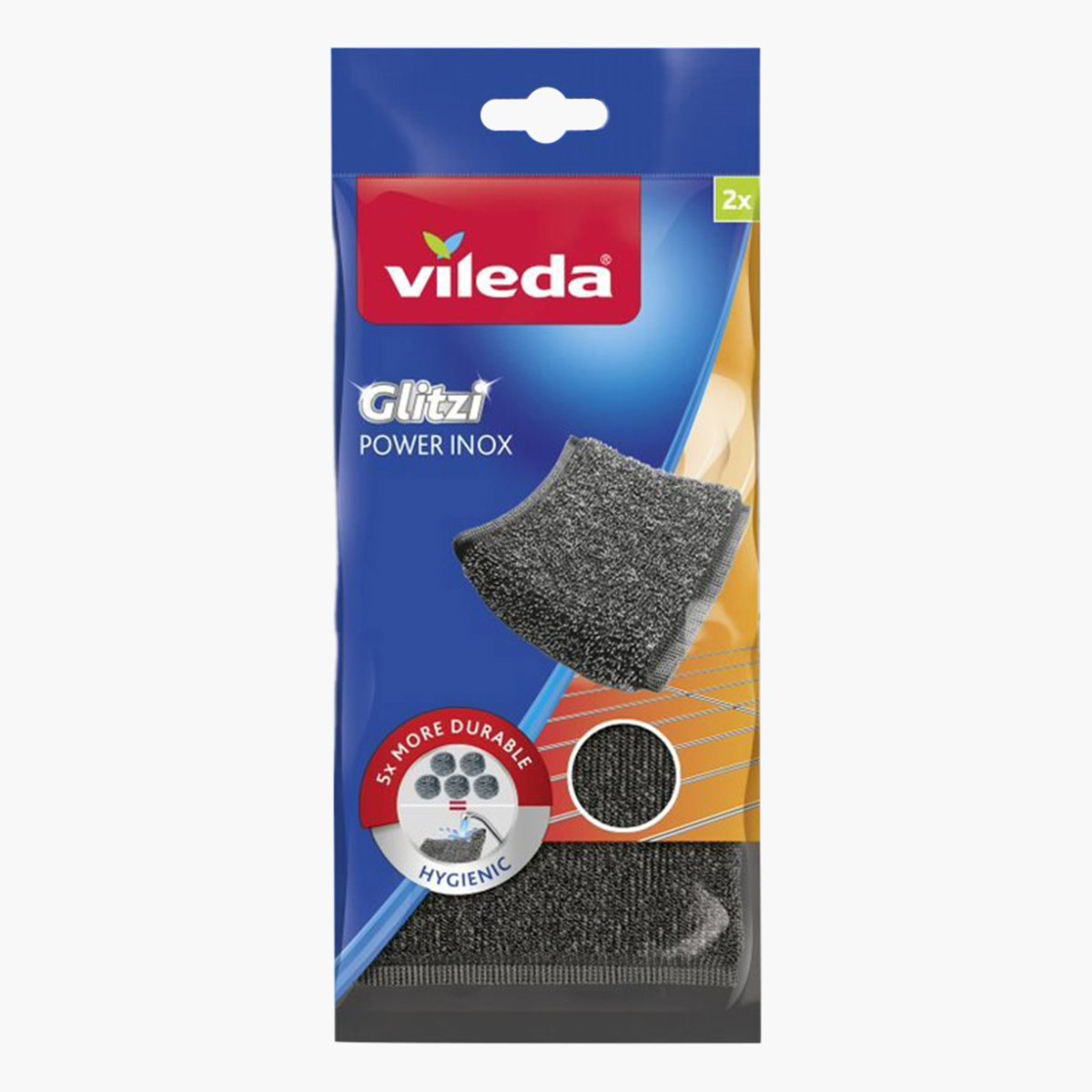 إسفنجة جليتزي باور إينوكس قطعتين من فيليدا - 20x11x1 سم-hbxbathroom-laundry-cleaningaccessories-image-2