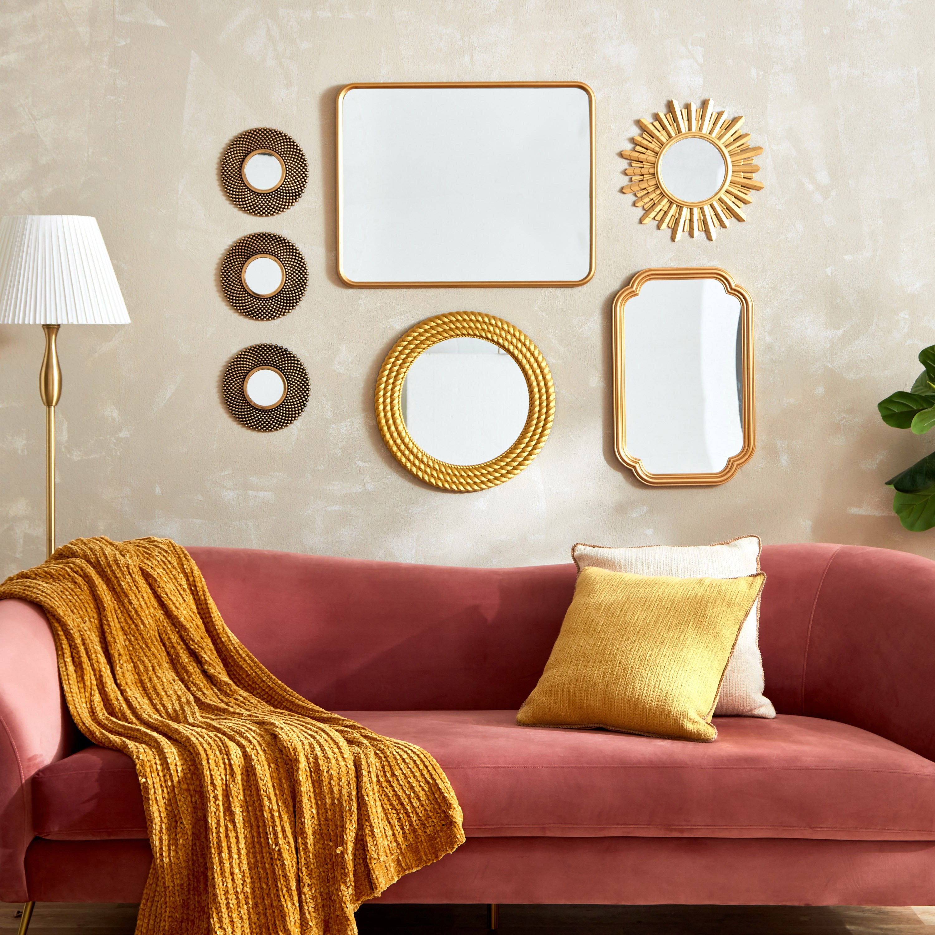 مرآة حائط ديكور من هالسي - 40x2.5x40 سم-hbxhomeware-hbxdecorandfurnishings-image-4