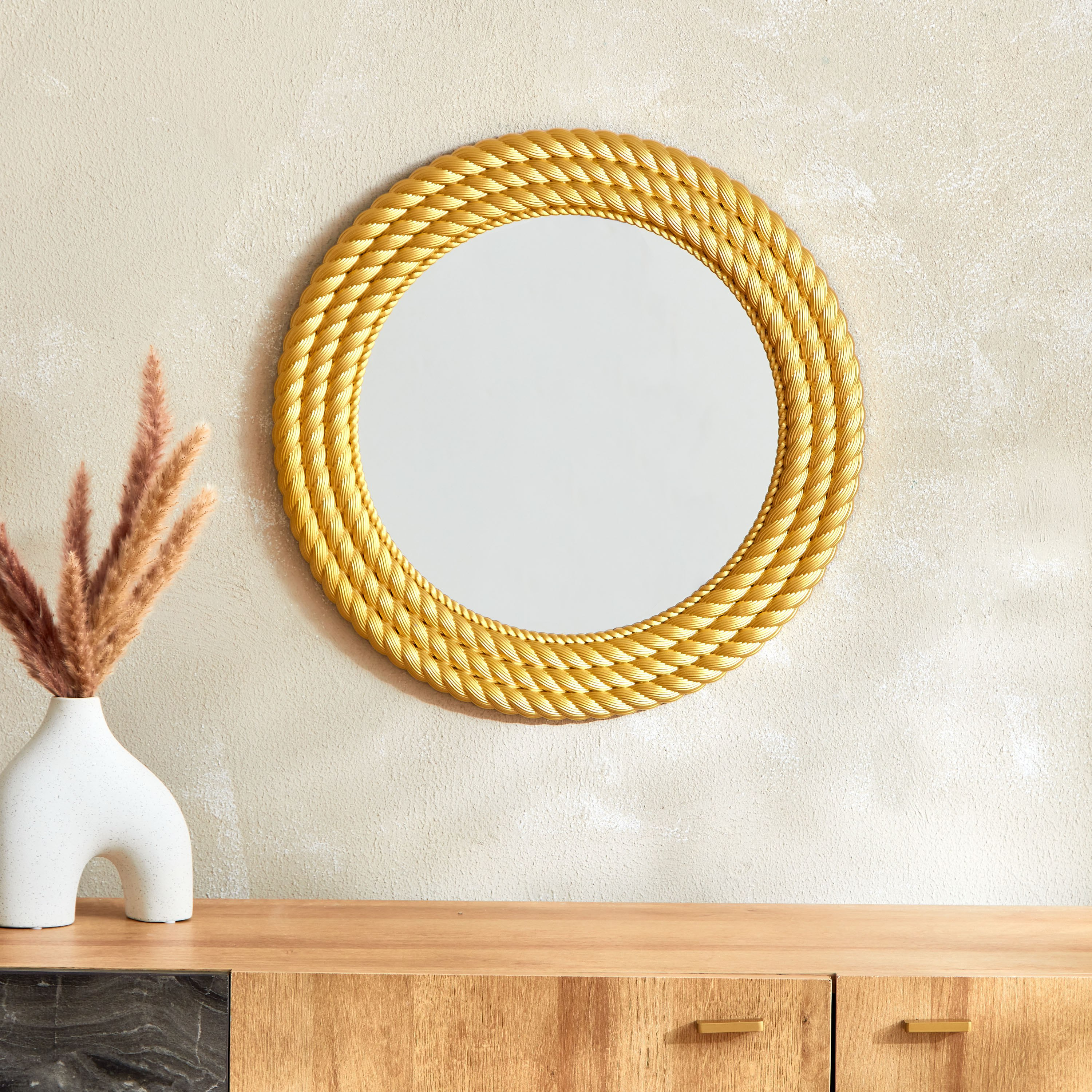 مرآة حائط ديكور مستديرة من هالسي - 51x2.5x51 سم-hbxhomeware-hbxdecorandfurnishings-image-1