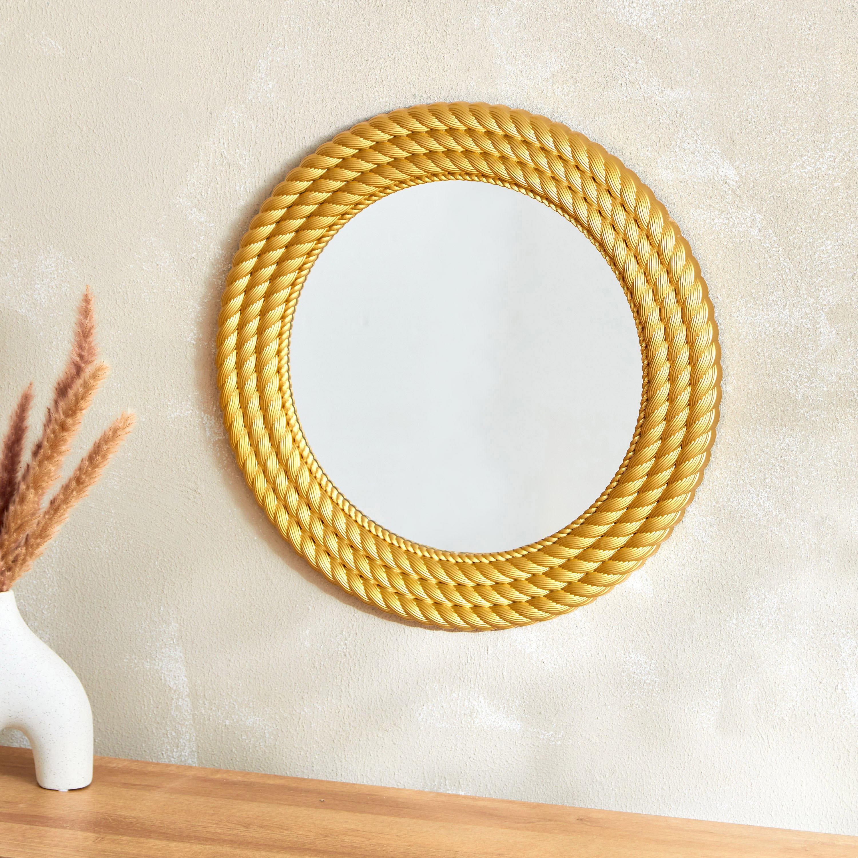 مرآة حائط ديكور مستديرة من هالسي - 51x2.5x51 سم-hbxhomeware-hbxdecorandfurnishings-image-2