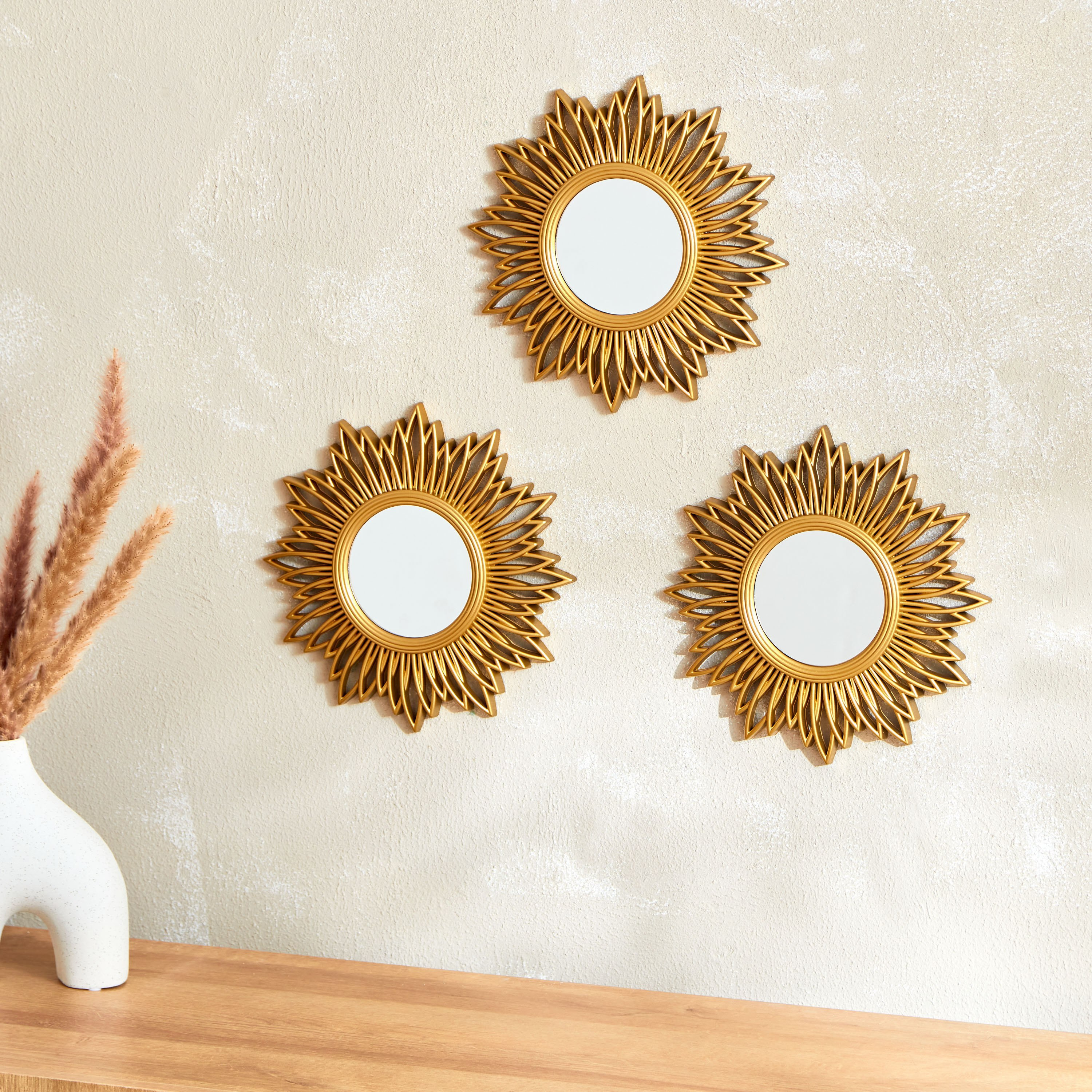 مرايا حائط بتصميم نجمة 3 قطع من هالسي - 25x2x25 سم-hbxhomeware-hbxdecorandfurnishings-image-2