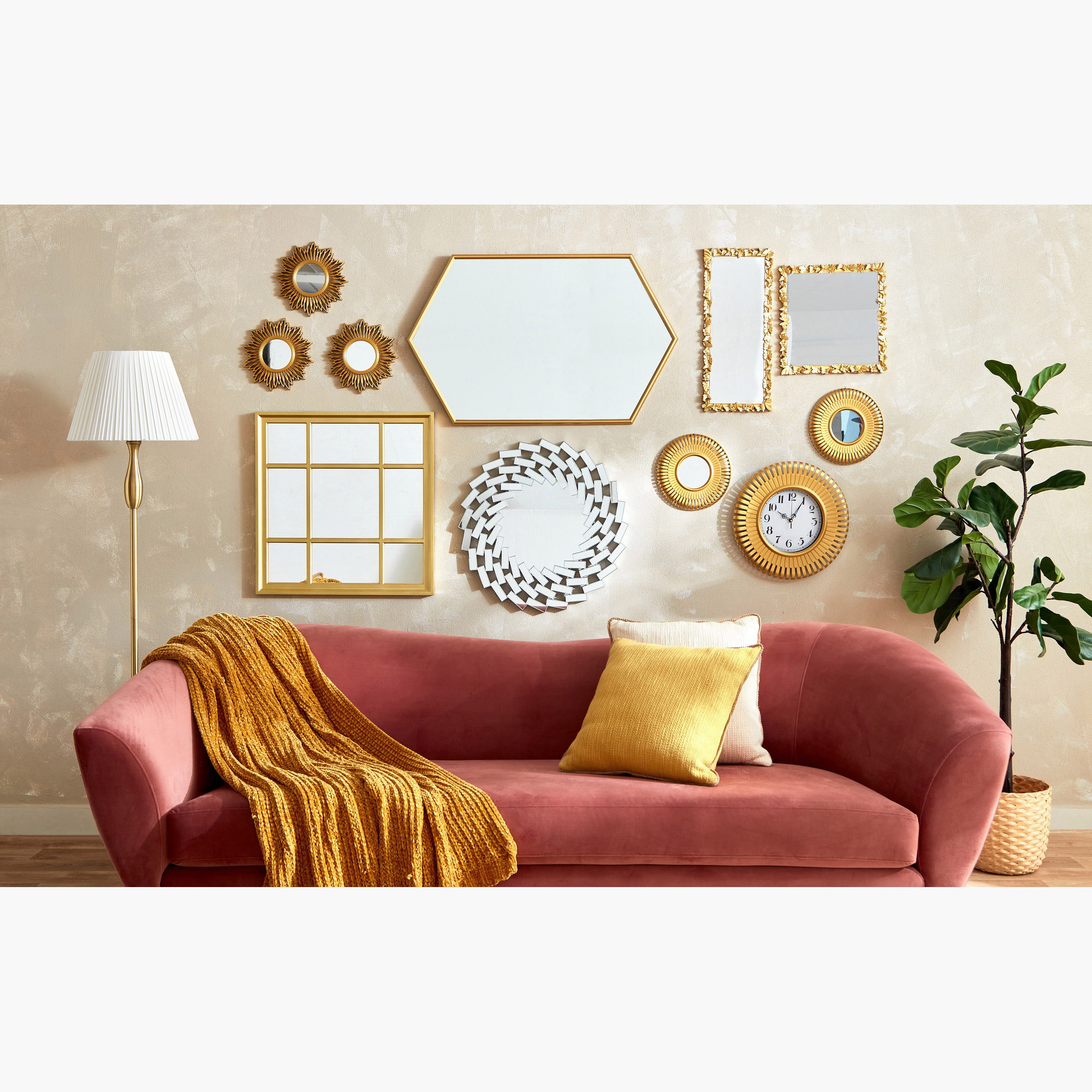 مرايا حائط بتصميم نجمة 3 قطع من هالسي - 25x2x25 سم-hbxhomeware-hbxdecorandfurnishings-image-4