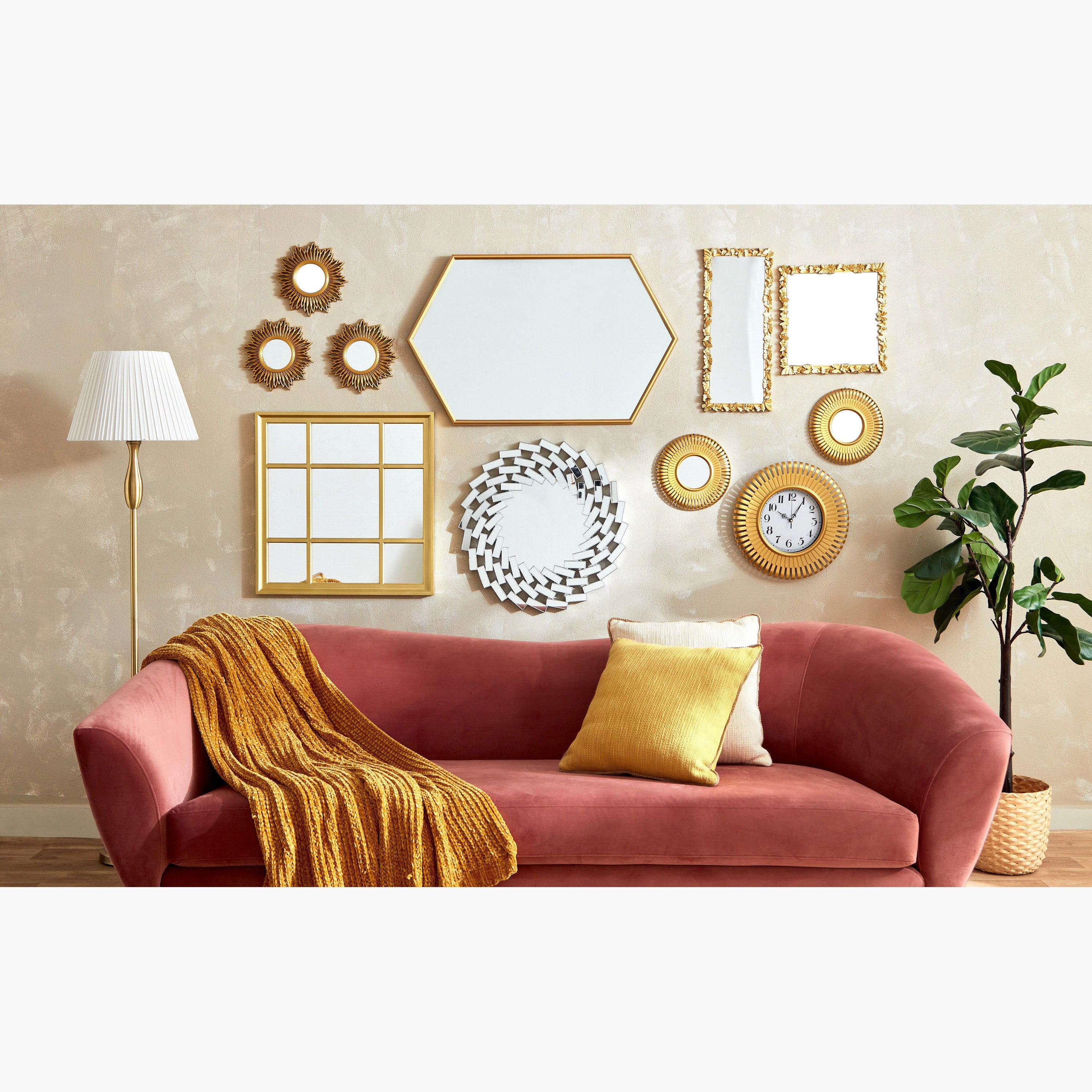 مرآة حائط ديكور من هالسي - 58x3x58 سم-hbxhomeware-hbxdecorandfurnishings-image-4