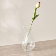 Lucy Pleated Glass Vase - 9x9x16.5 cm