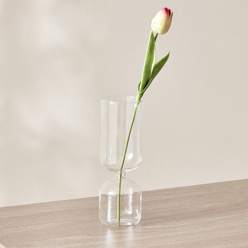 Lucy Funnel Glass Vase - 7x7x20 cm-Vases-image-0