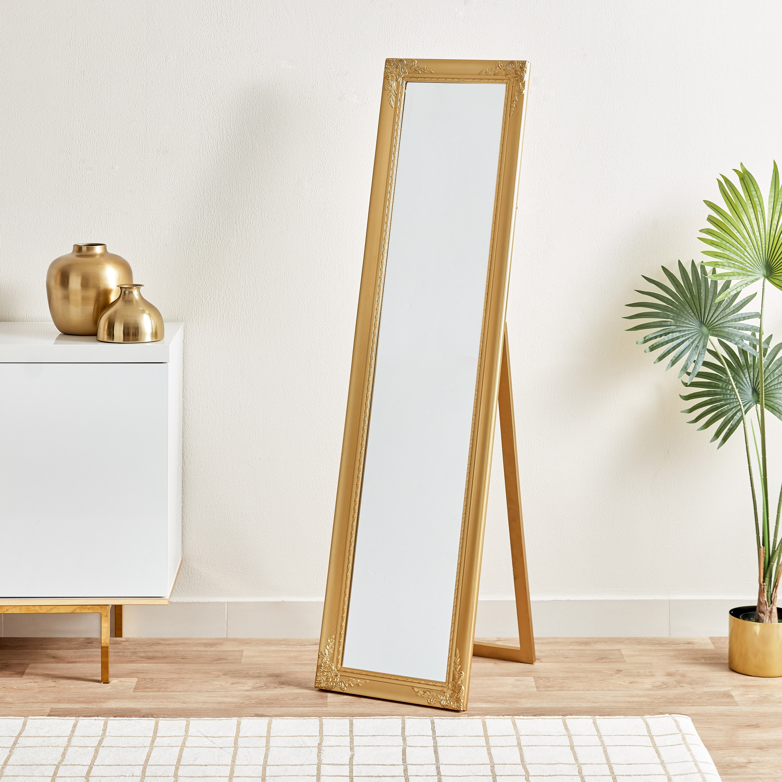 مرآة قائمة بإطار خشبي من إيفا - 40x160 سم-hbxhomeware-hbxdecorandfurnishings-image-1