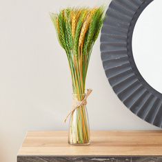 Arwen Wheatgrass in Glass Vase - 40 cms