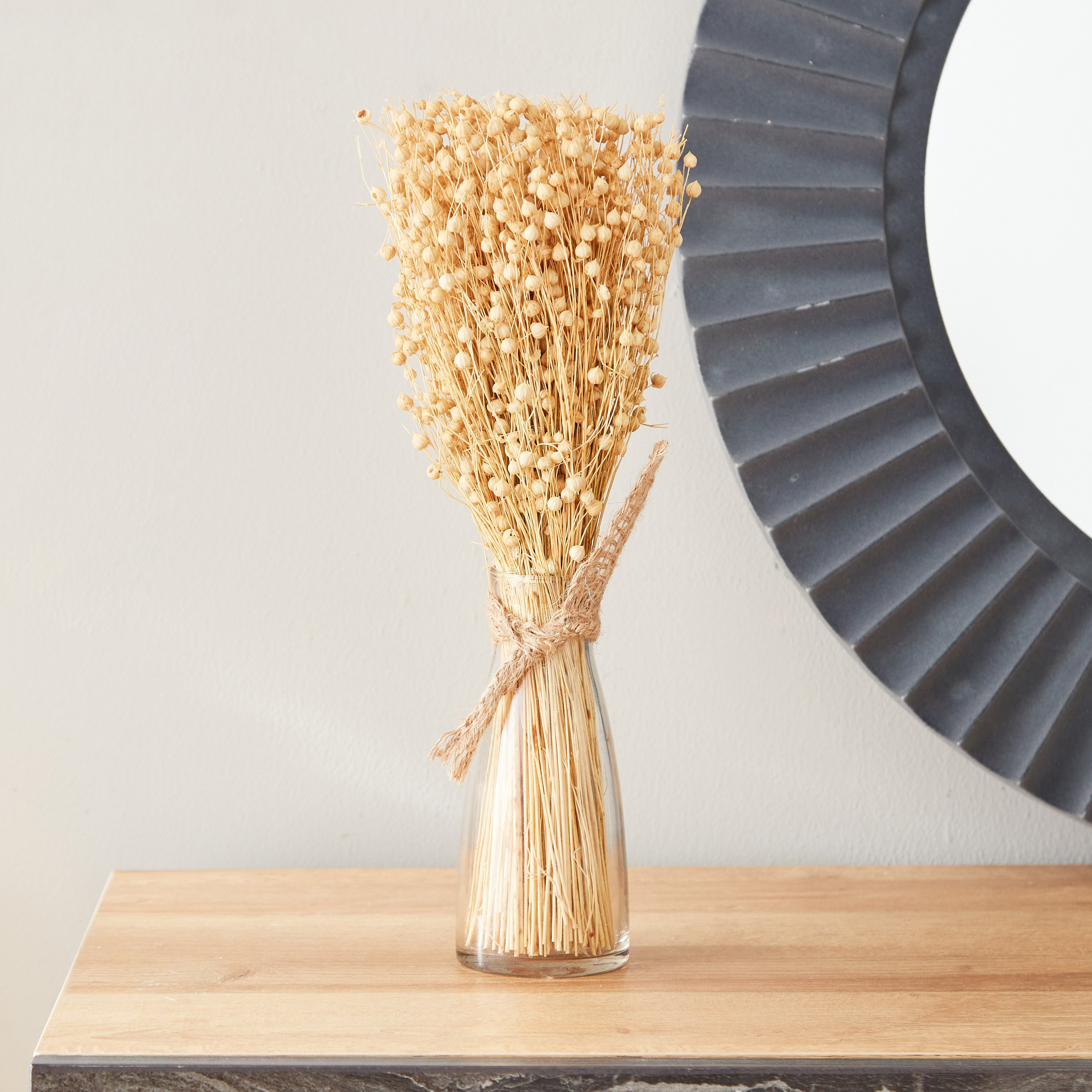 عشب بذور الكتان في مزهرية زجاجية من أروين - 35 سم-hbxdecorandfurnishings-homeaccessories-artificialflowersandplants-image-1