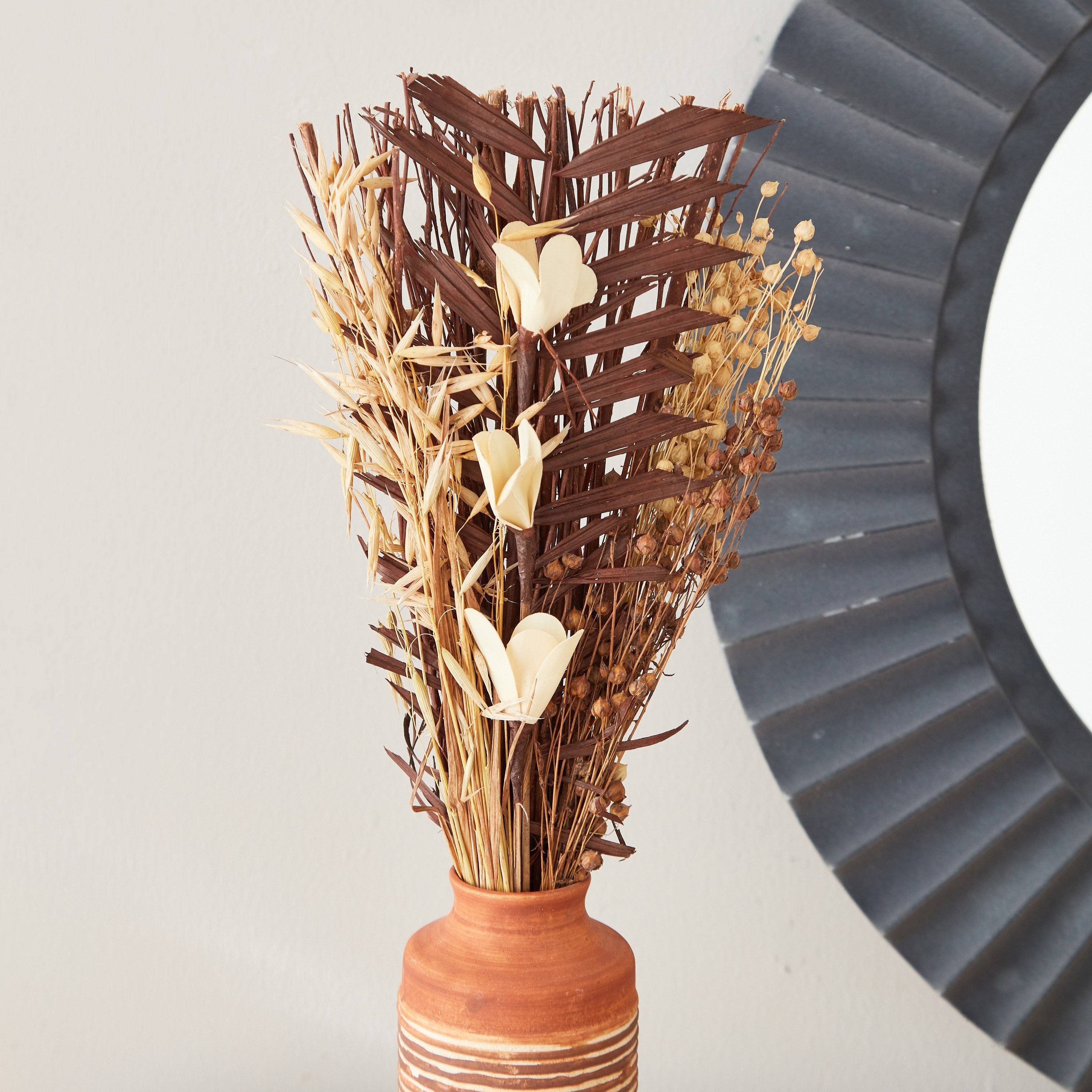 نبات ديكور صناعي مجفف داخل مزهرية سيراميك من أروين - 45 سم-hbxdecorandfurnishings-homeaccessories-artificialflowersandplants-image-2