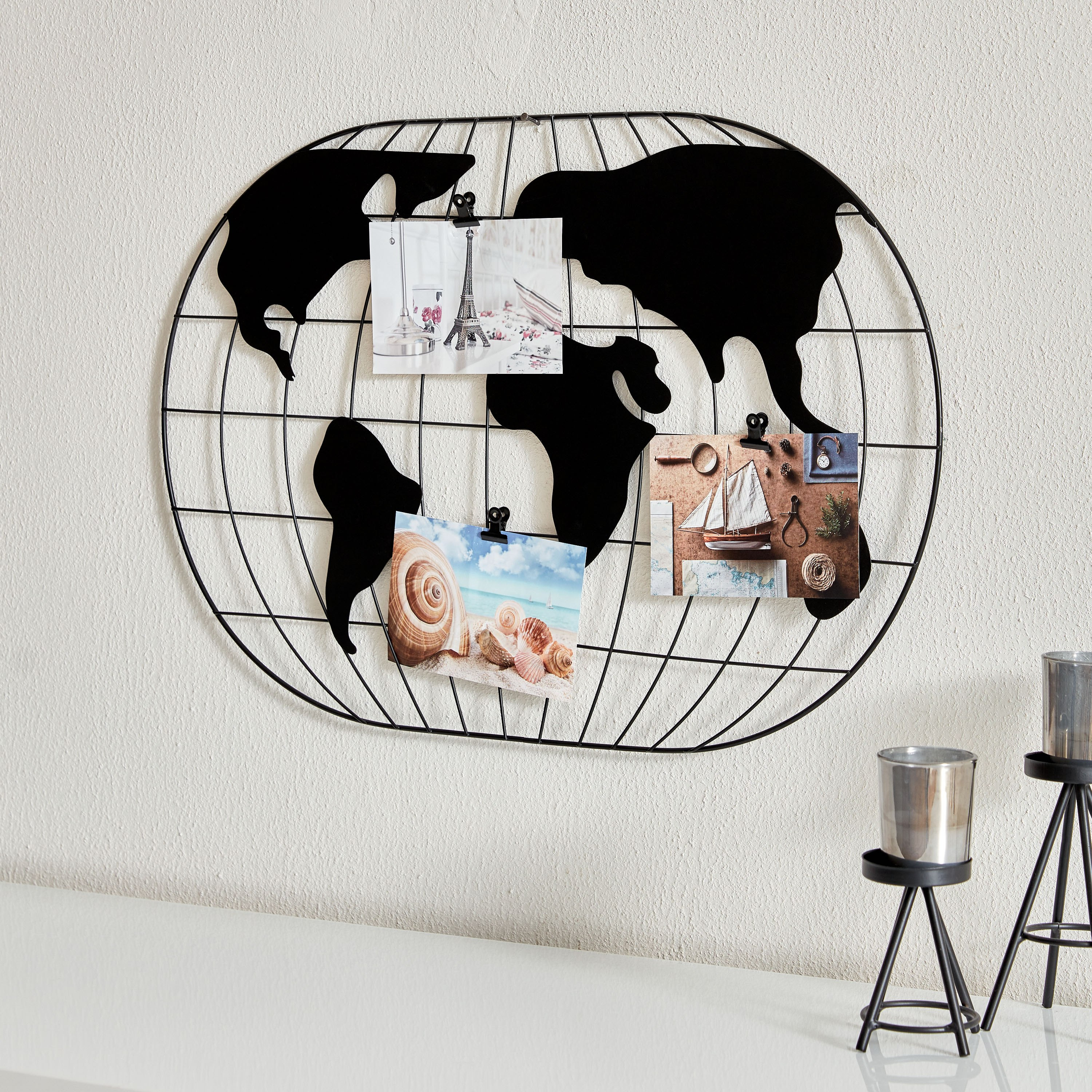 زينة حائط معدنية بتصميم خريطة العالم من هالسي - 39x61 سم-hbxhomeware-homedecor-wallaccents-image-2