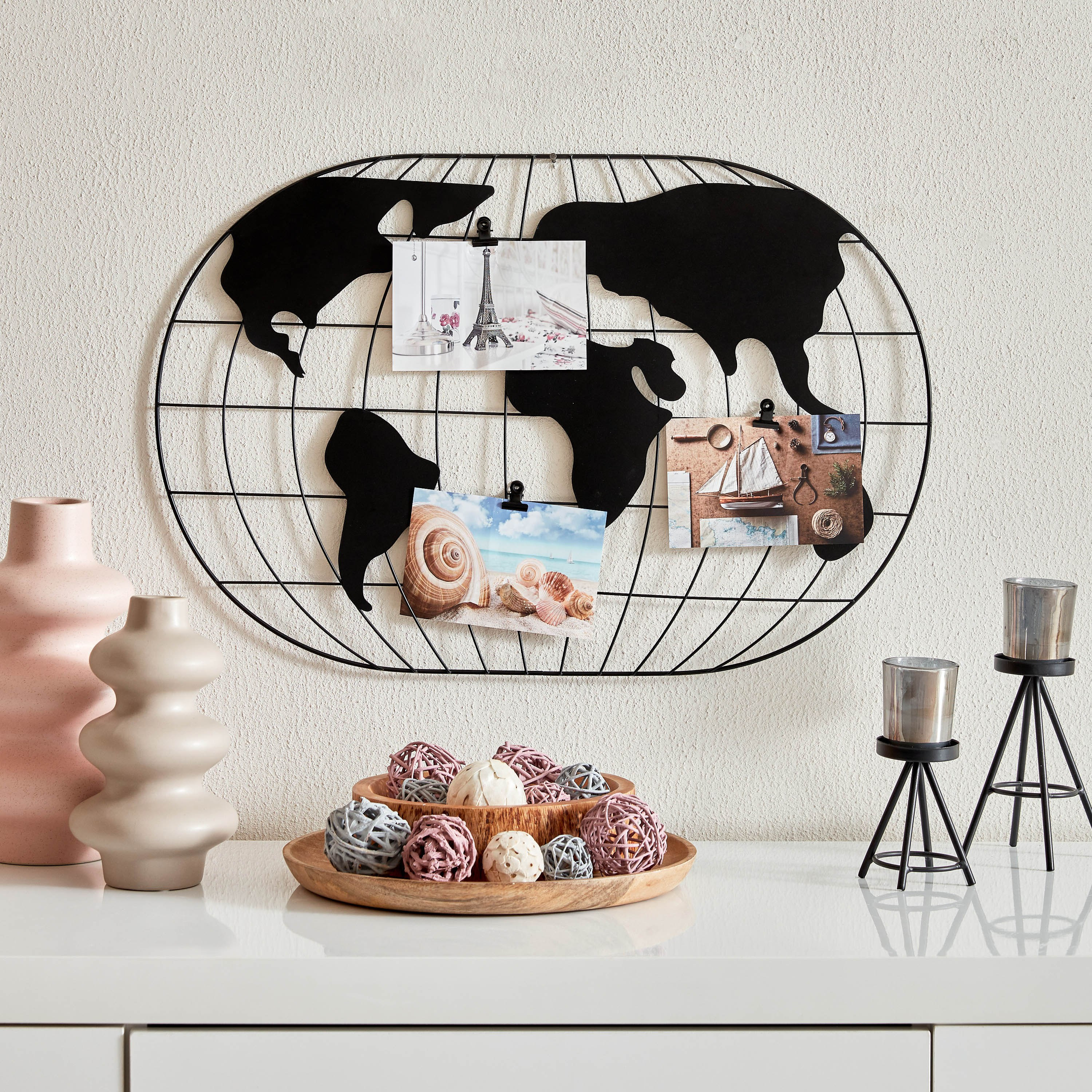 زينة حائط معدنية بتصميم خريطة العالم من هالسي - 39x61 سم-hbxhomeware-homedecor-wallaccents-image-5