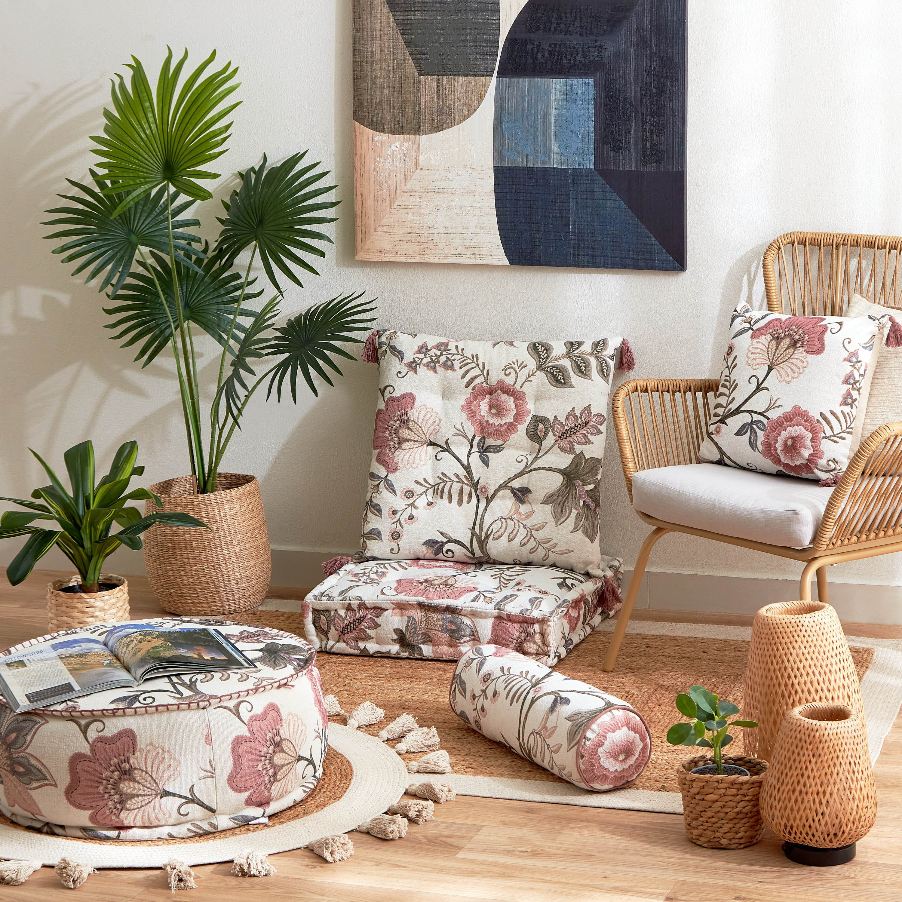 مقعد بوف بتصاميم متداخلة وطبعات من ماهرجان - 60x25 سم-hbxfurniture-kidsroom-kidsbeanbags-image-5