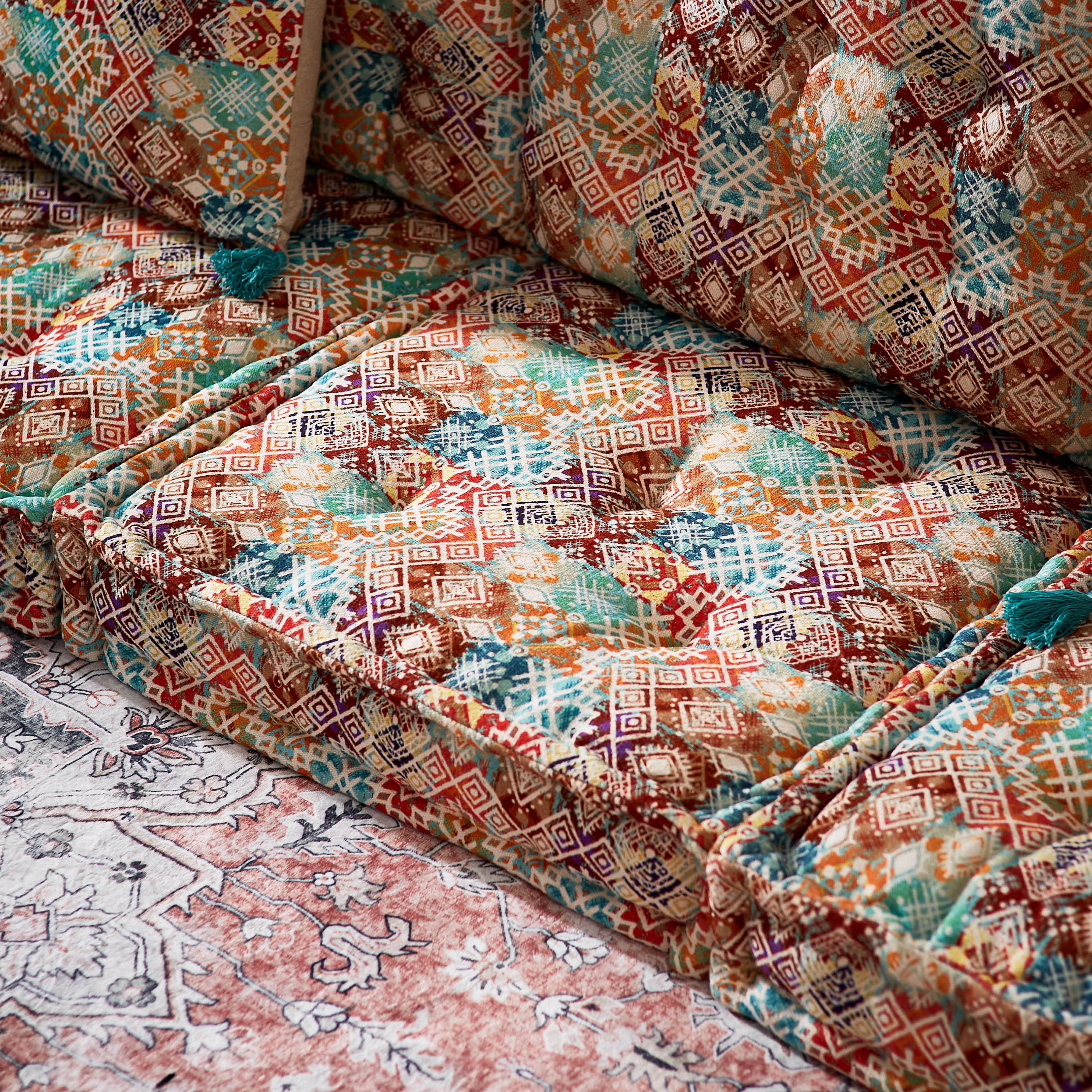 Mahrgan Patchwork Print Floor Cushion - 60x60x12 cm-PROMO_HB_AE_B1G1_250925-image-1
