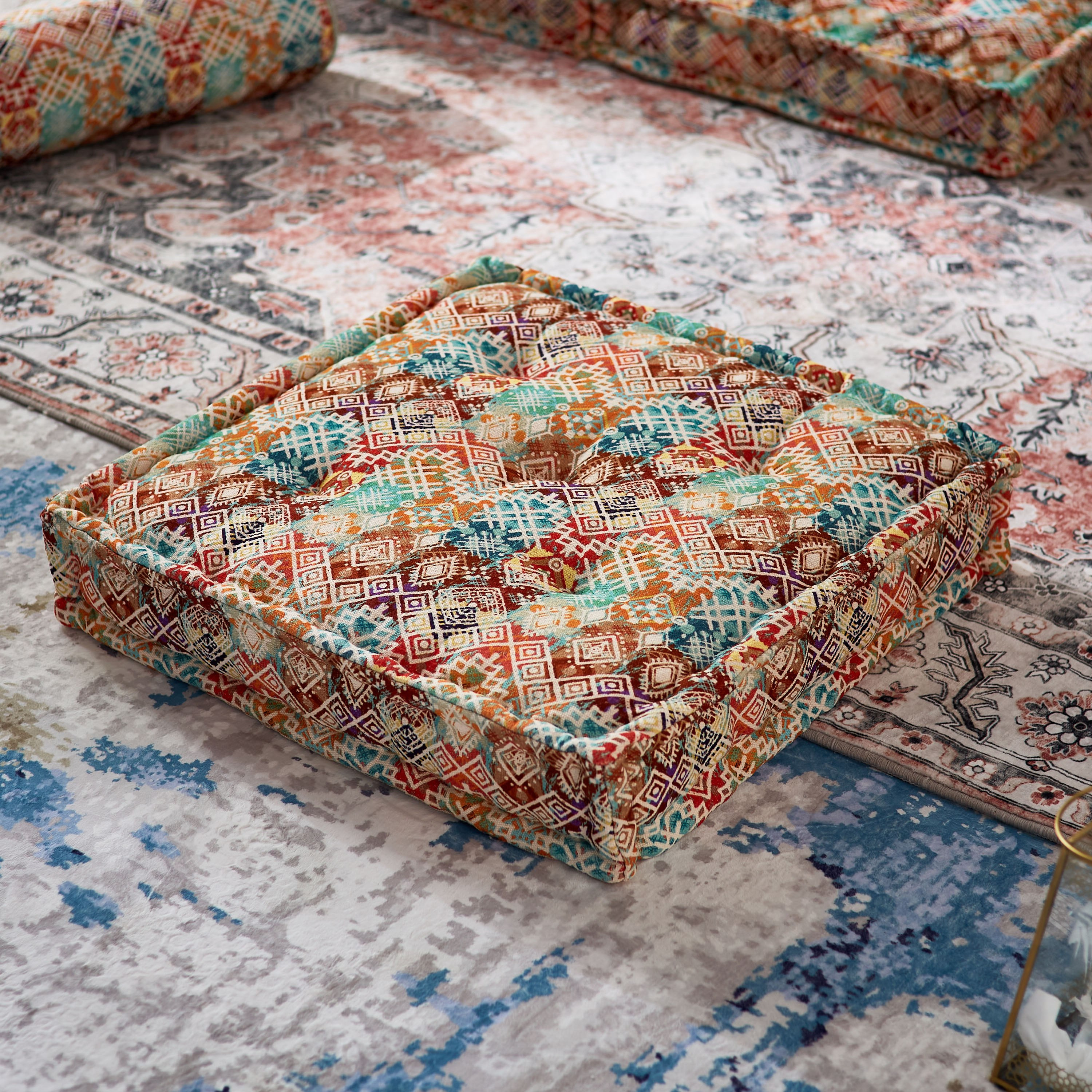 Mahrgan Patchwork Print Floor Cushion - 60x60x12 cm-PROMO_HB_AE_B1G1_250925-image-2