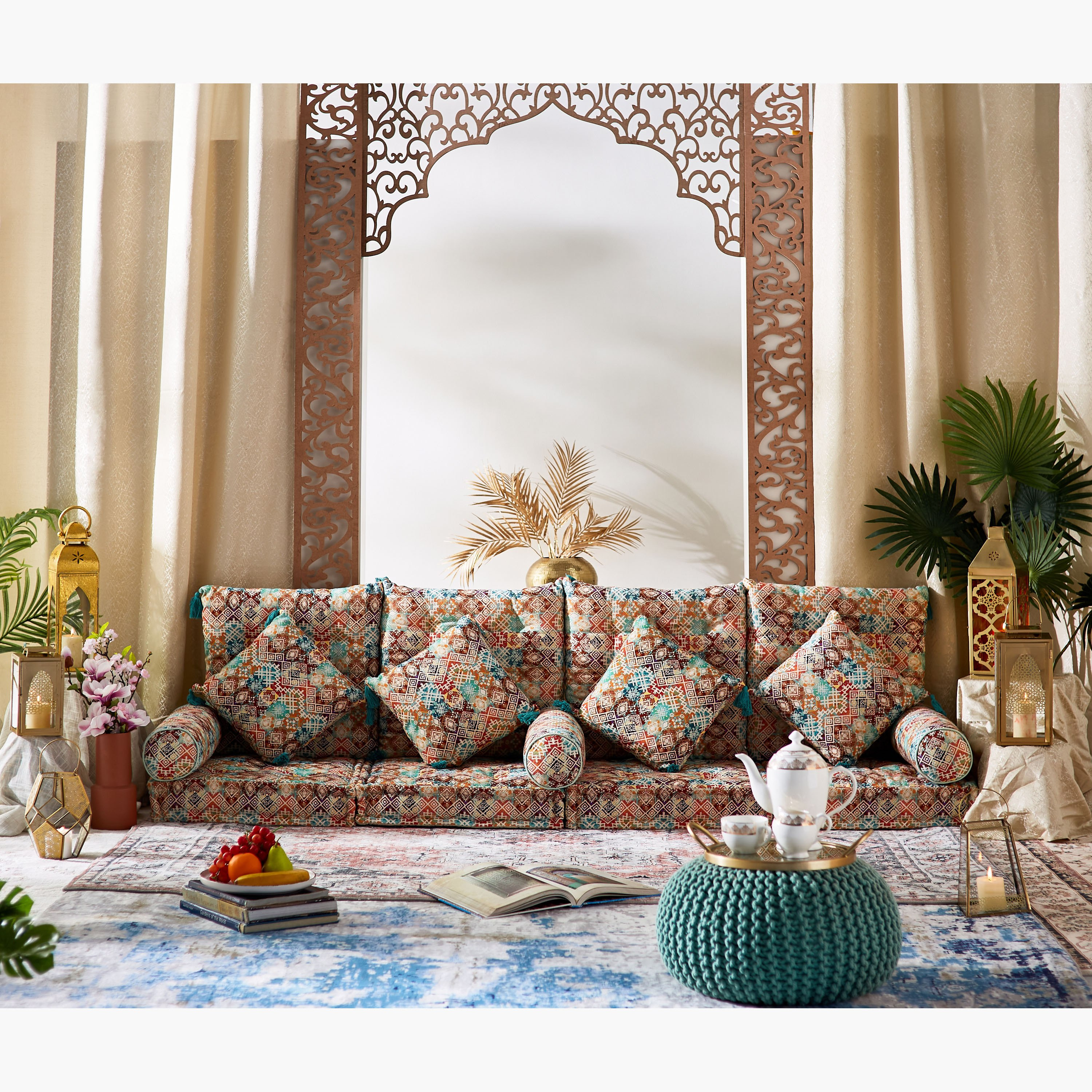 Mahrgan Patchwork Print Floor Cushion - 60x60x12 cm-PROMO_HB_AE_B1G1_250925-image-5