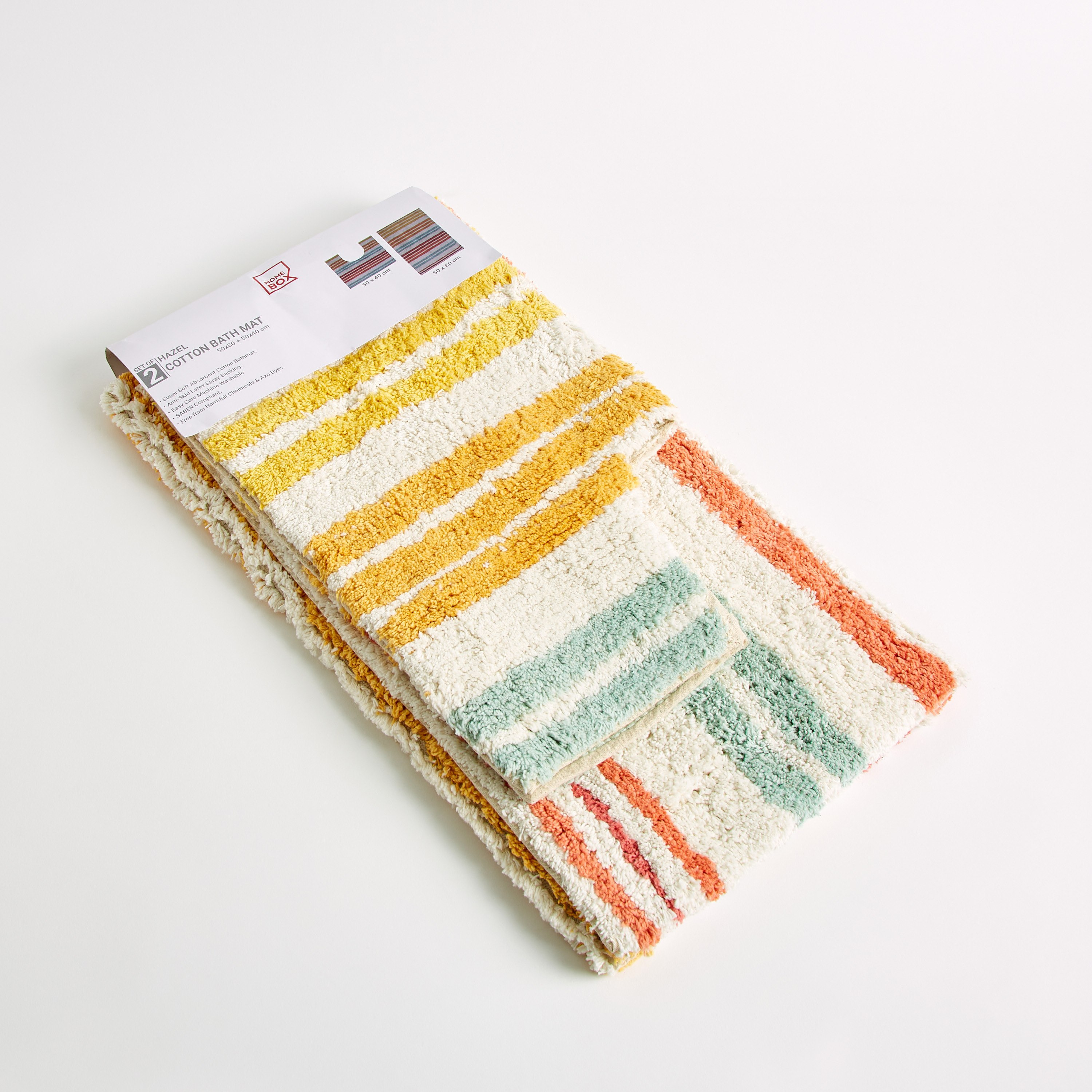 طقم سجادة حمام قطن قطعتين من هازل - 50x80+40 سم-hbxbedroom-floorcoverings-bathmats-image-7