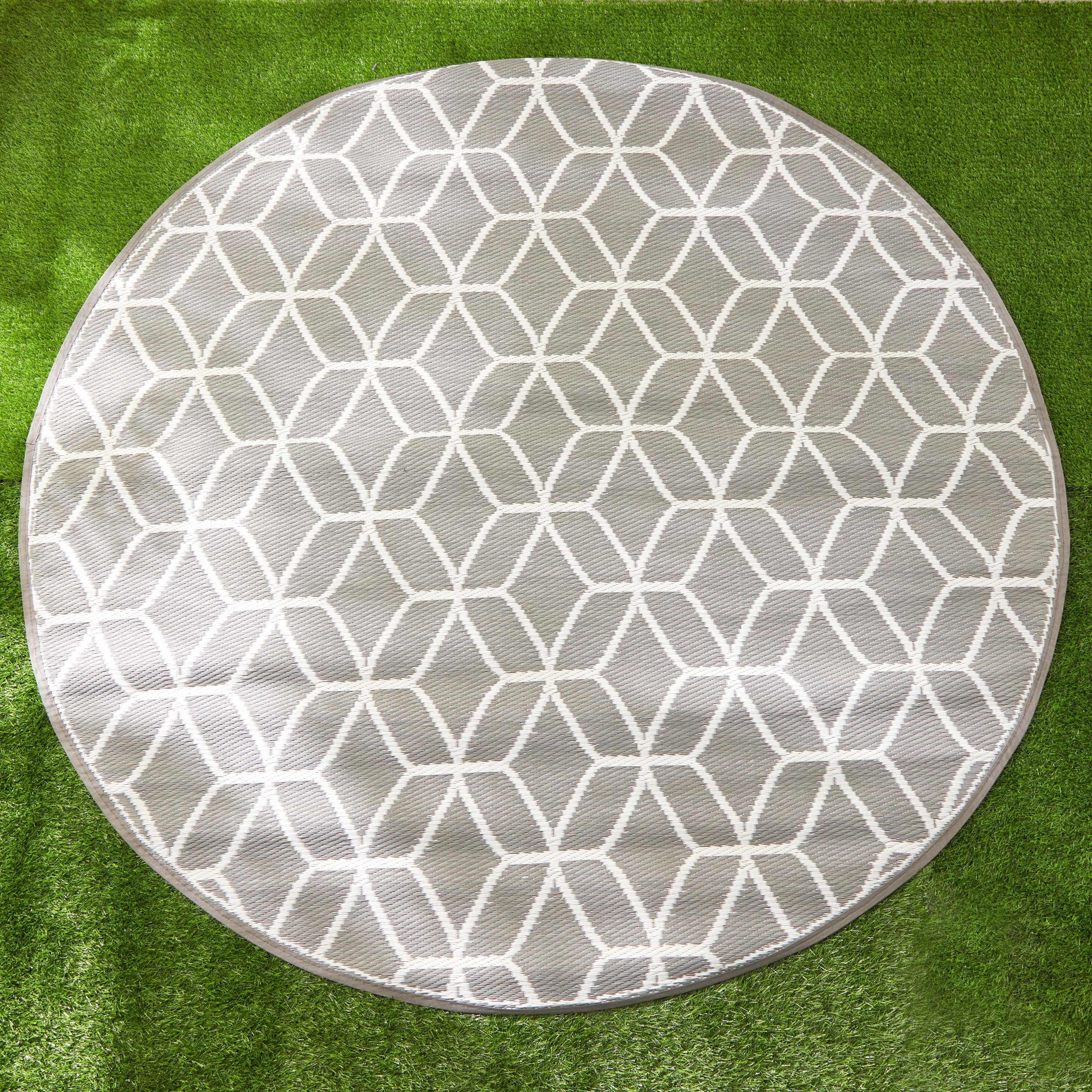 Arlo Geo Round Outdoor Indoor Mat - 180x180 cm-hbxdecorandfurnishings-floorcoverings-rugs-image-1