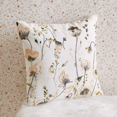 Habitation Botanic Floral Embroidered Cushion Cover - 45x45 cms