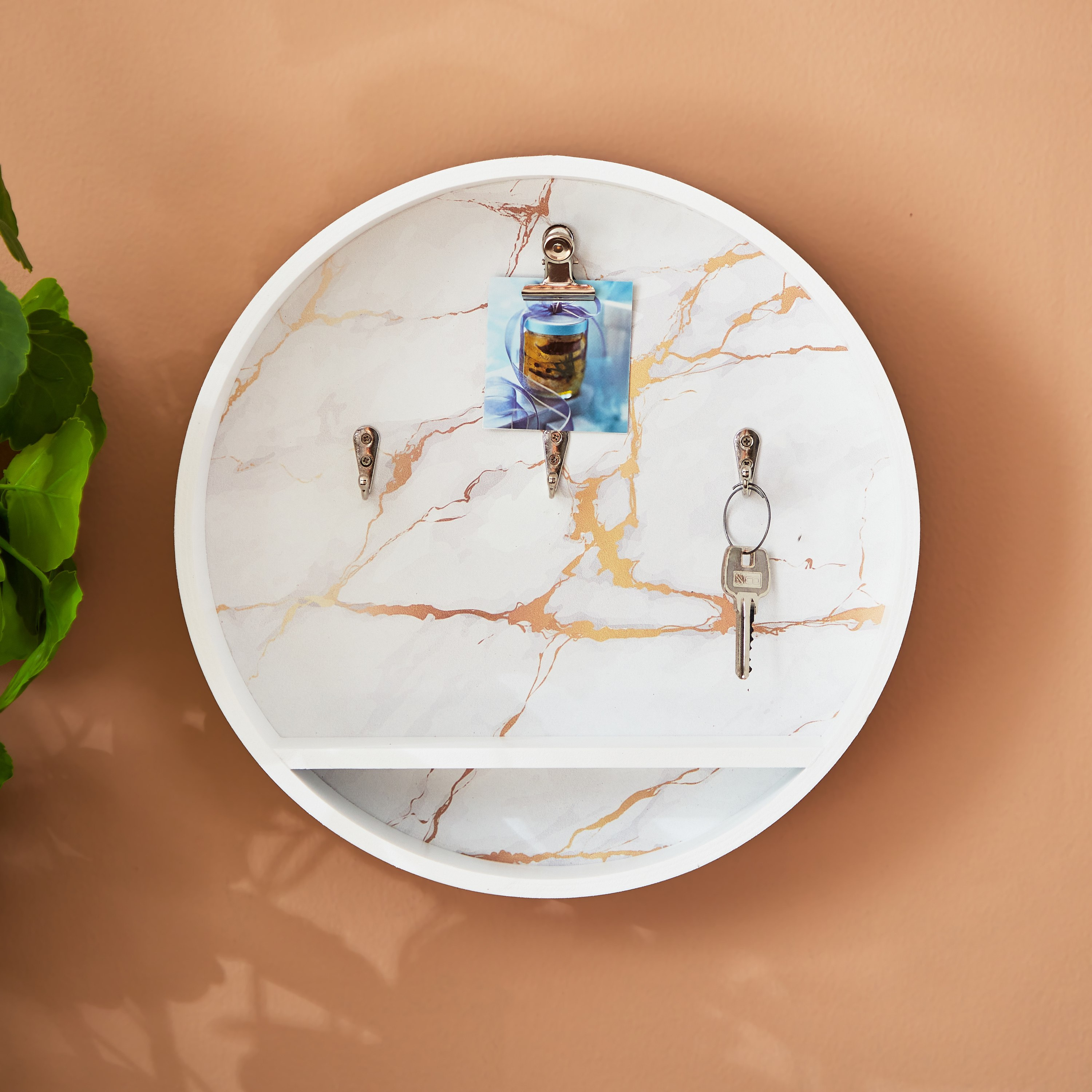منظم خشب مع خطاف ومشبك من رينيه - 30x30x6 سم-hbxdiningroom-decorandaccessories-hooks-image-1