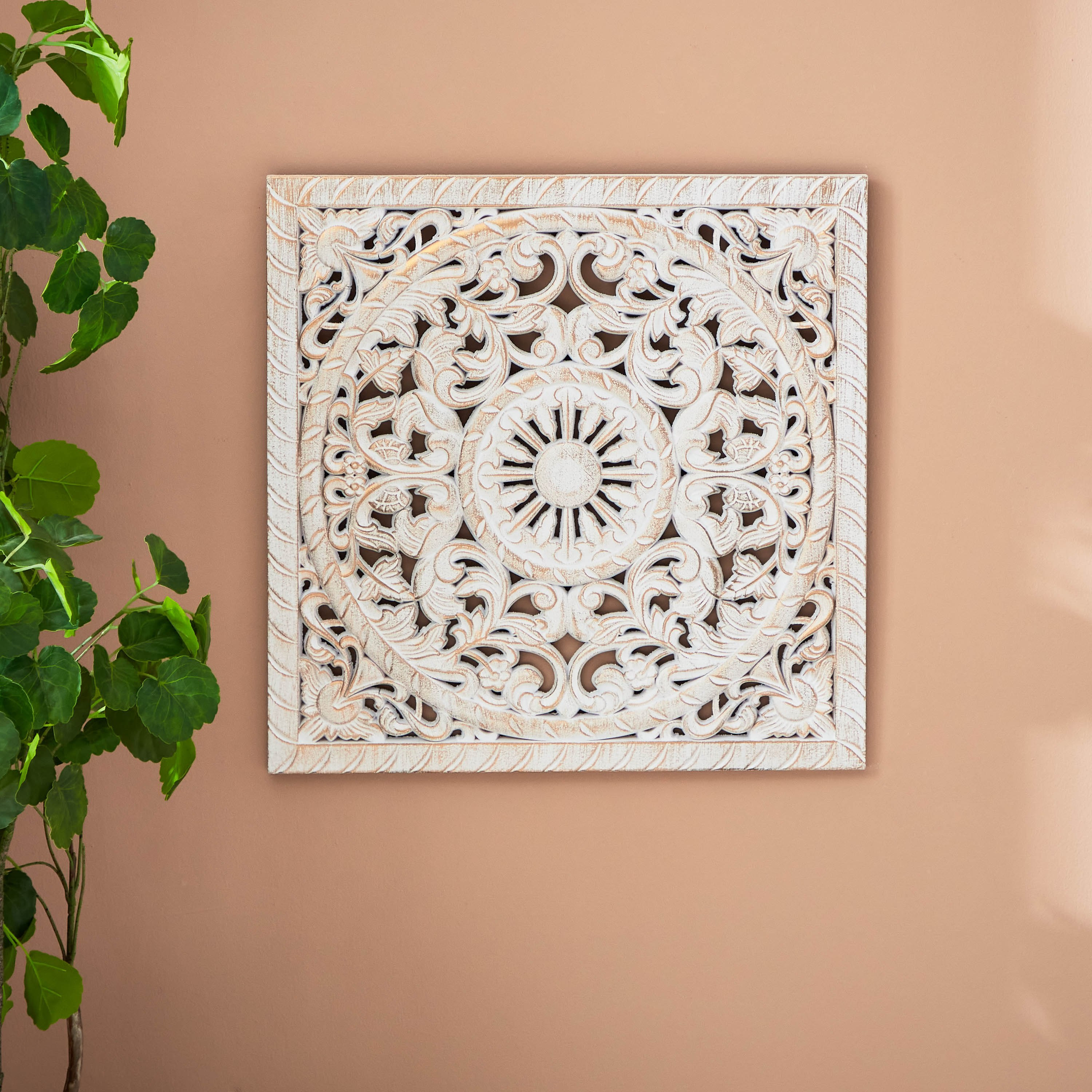 زينة حائط خشبية من رين - 50x50 سم-hbxdiningroom-walldecor-wallart-image-1