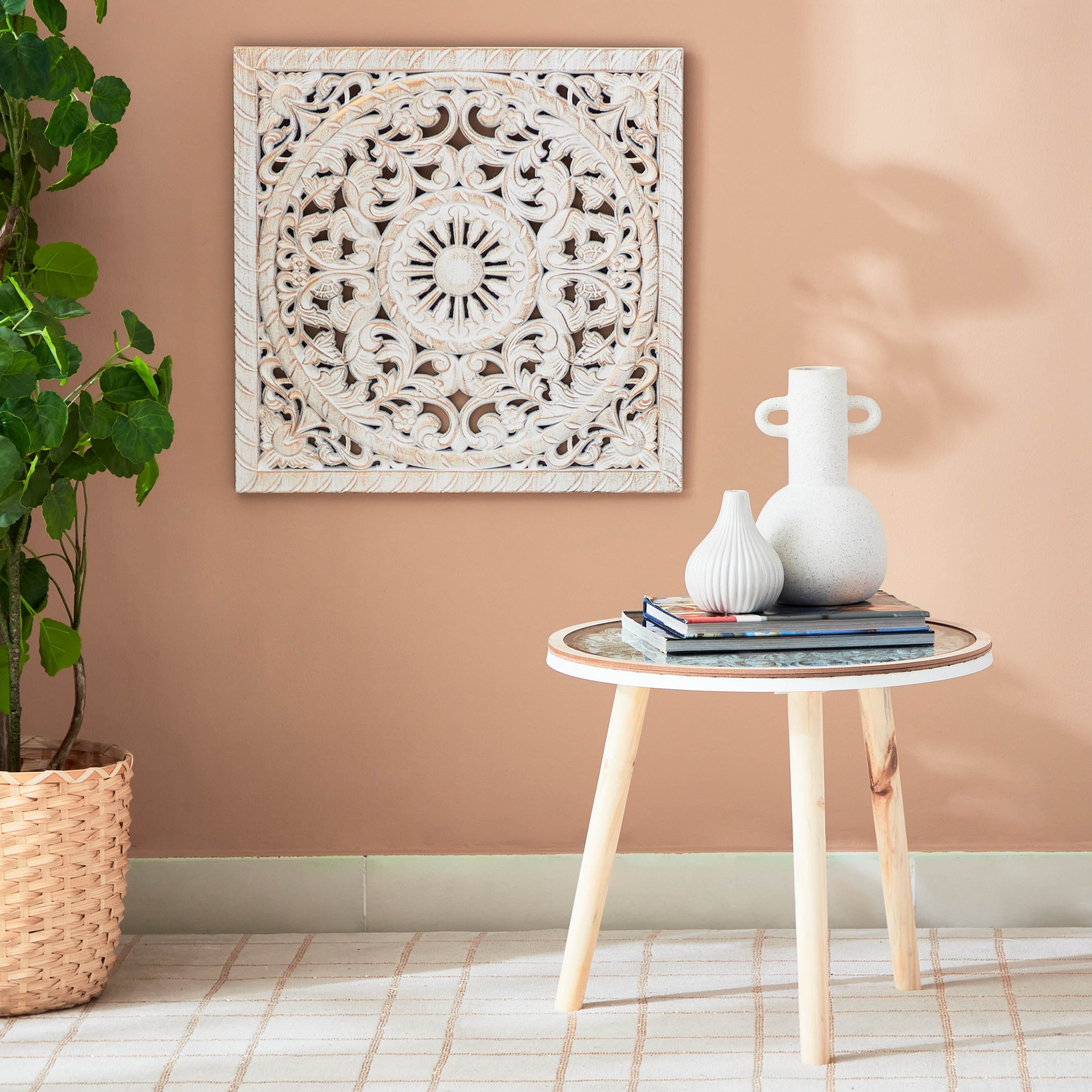 زينة حائط خشبية من رين - 50x50 سم-hbxdiningroom-walldecor-wallart-image-5