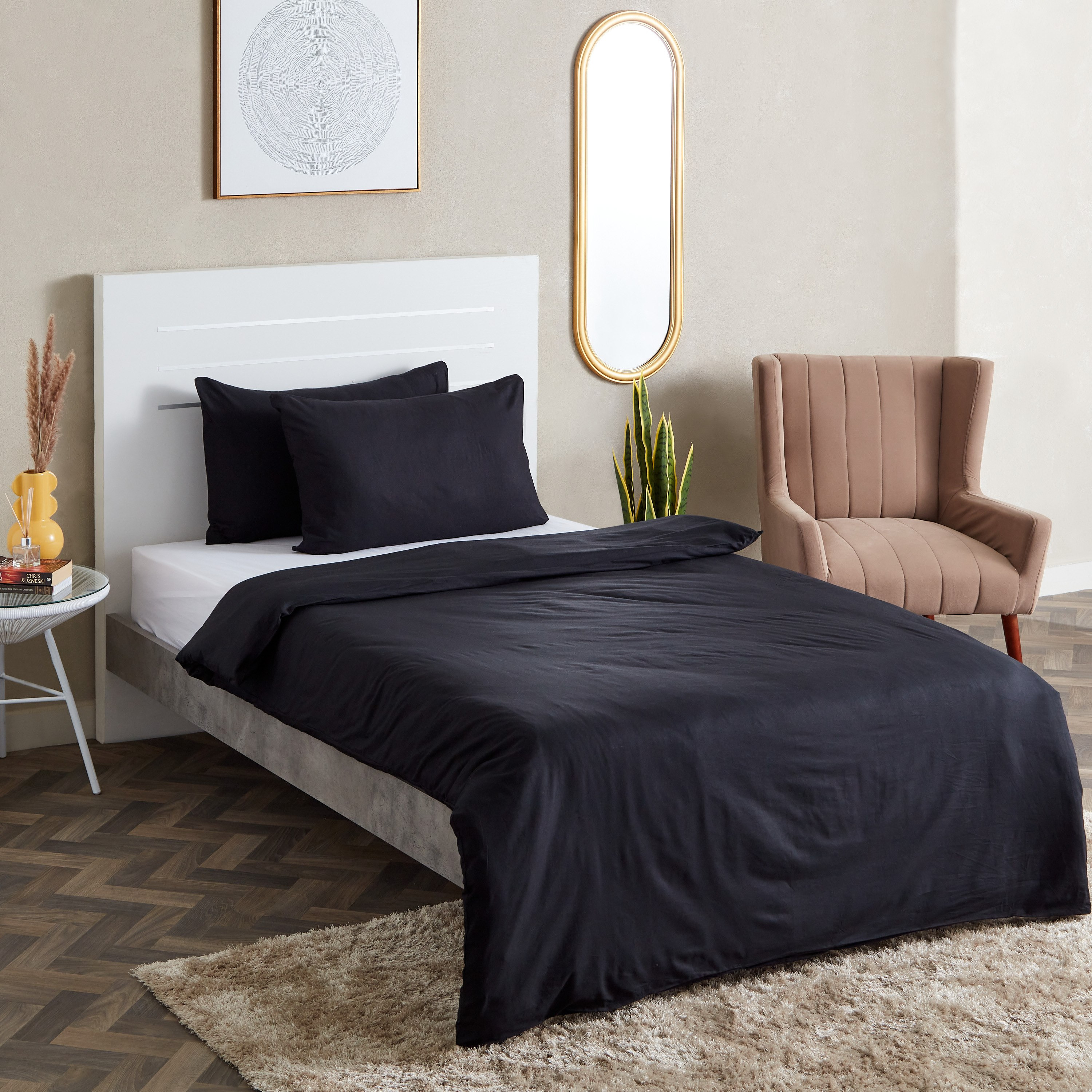 Wellington 2-Piece Solid Cotton Single Duvet Cover Set - 135x200 cm-PROMO_HB_AE_B1G1_250925-image-1