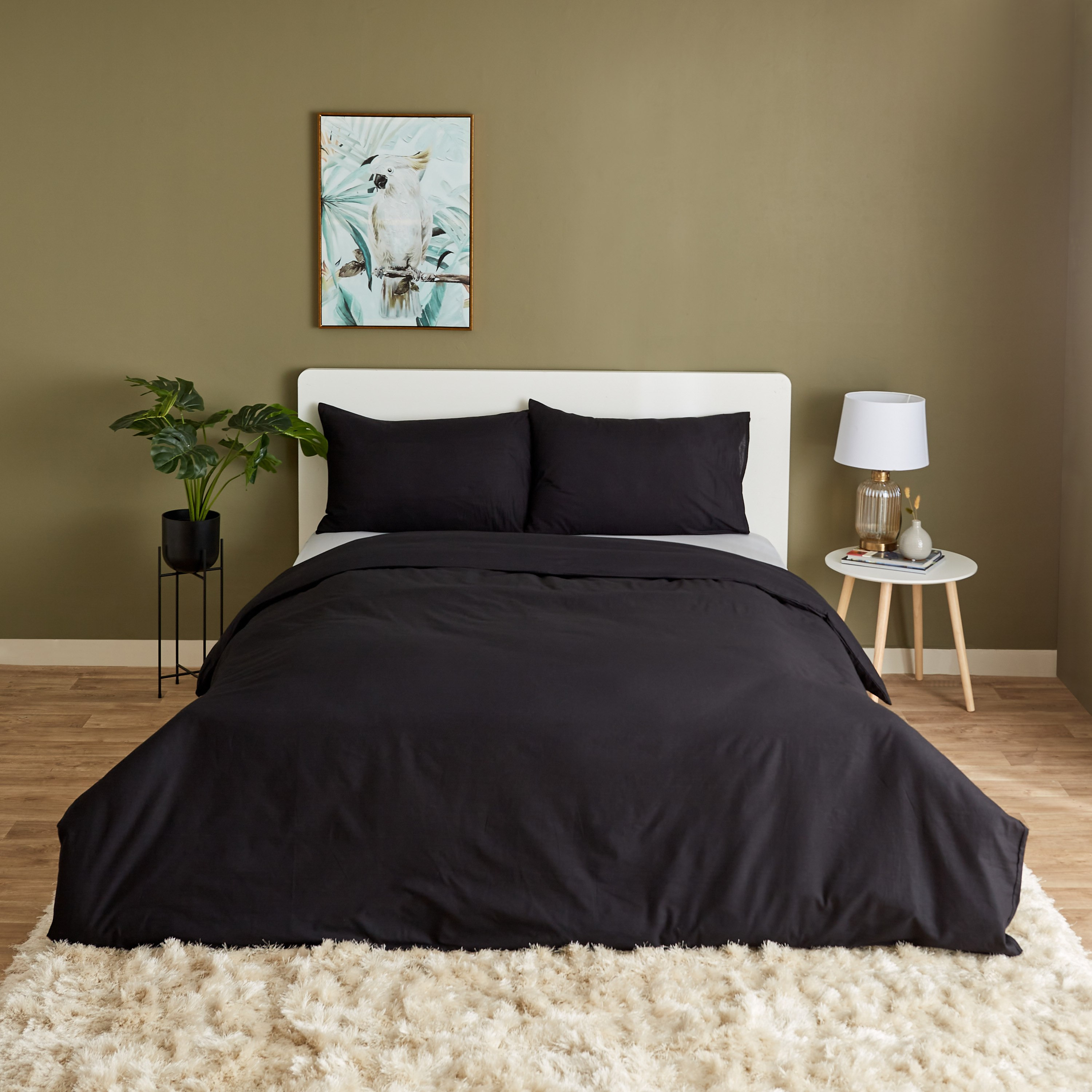 طقم غطاء لحاف كينج/كوين قطن سادة 3 قطع من ويلينجتون - 220x220 سم-hbxhomeware-hbxdecorandfurnishings-image-3